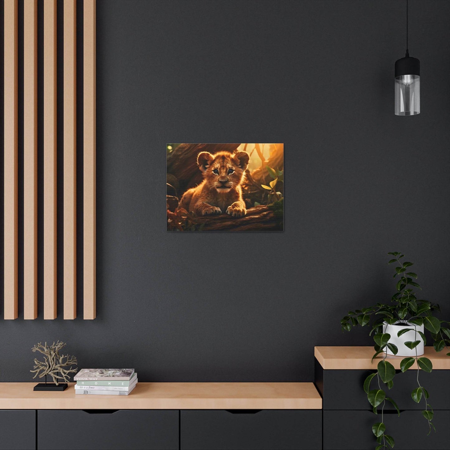 Baby Lion Cub Print Animal Nature Art Safari Nursery Canvas Gallery Wraps Baby Lion Print Large Canvas Art Animal Wall Art Lover Gift - Giftsmojo