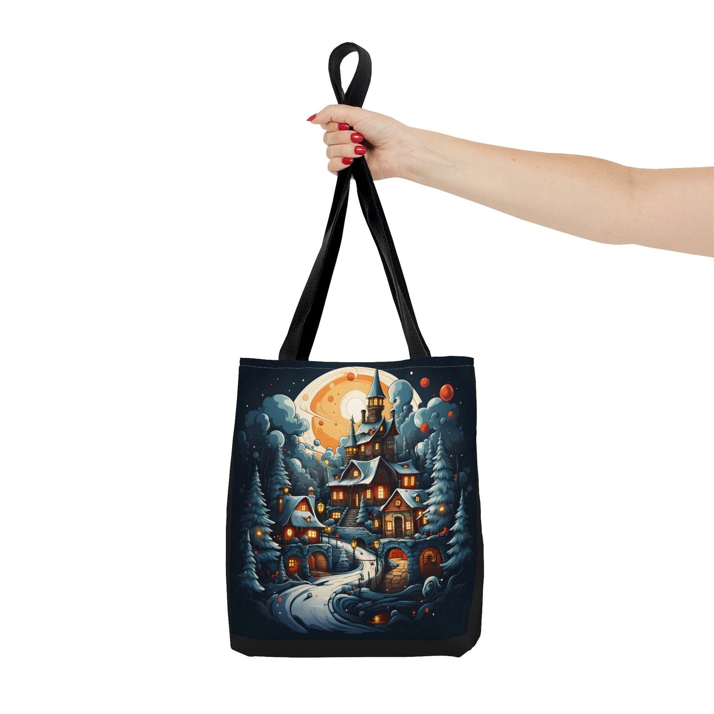 Christmas Bag Cute Christmas Bag - Aesthetic Bag, Christmas Village Bag, Mom Bag Canvas Bag Christmas Tote Bag Gift