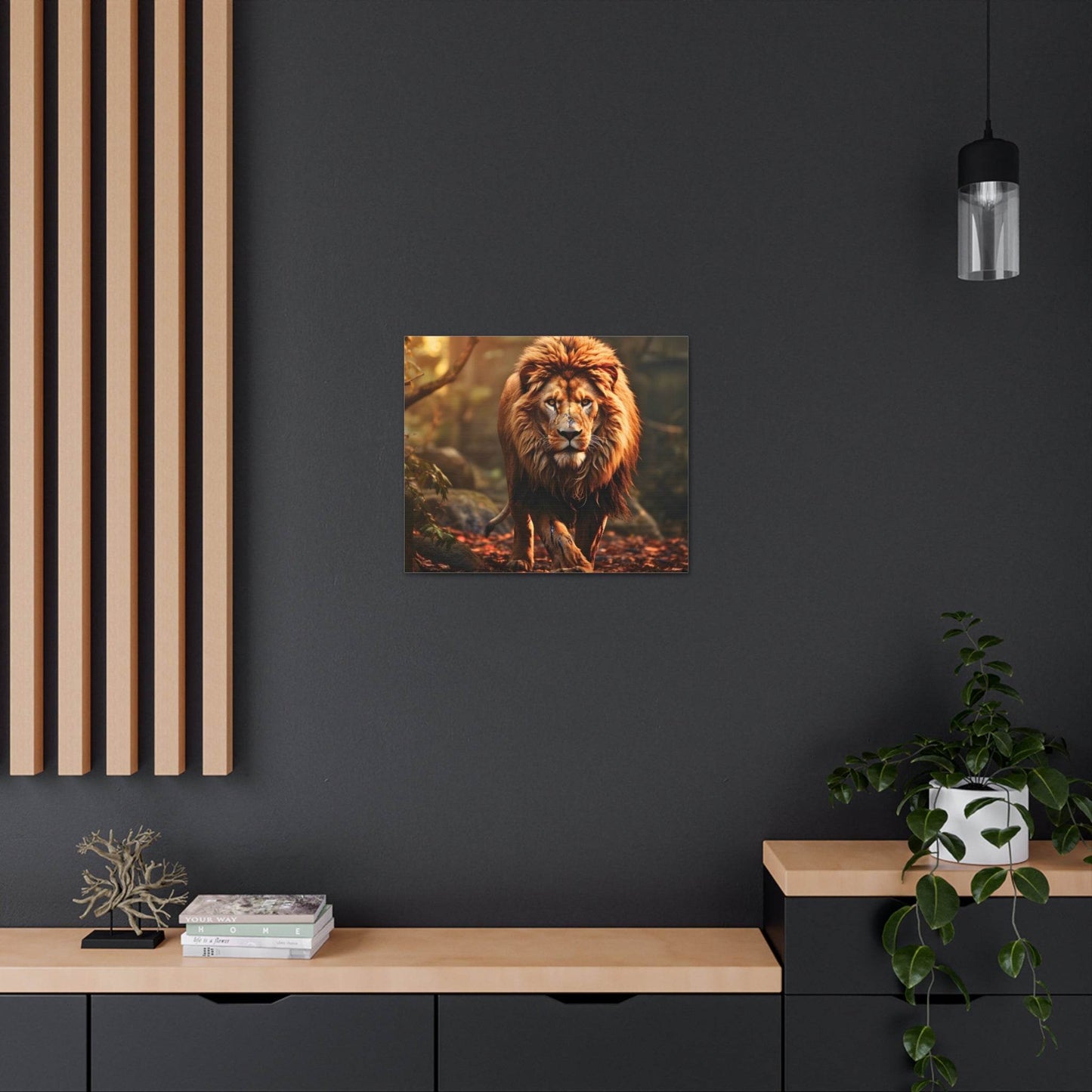 Wounded Lion In Nature Art Canvas Gallery Wraps Lion Print Large Canvas Art Animal Wall Art minimalist Wall Art Lover Gift - Giftsmojo