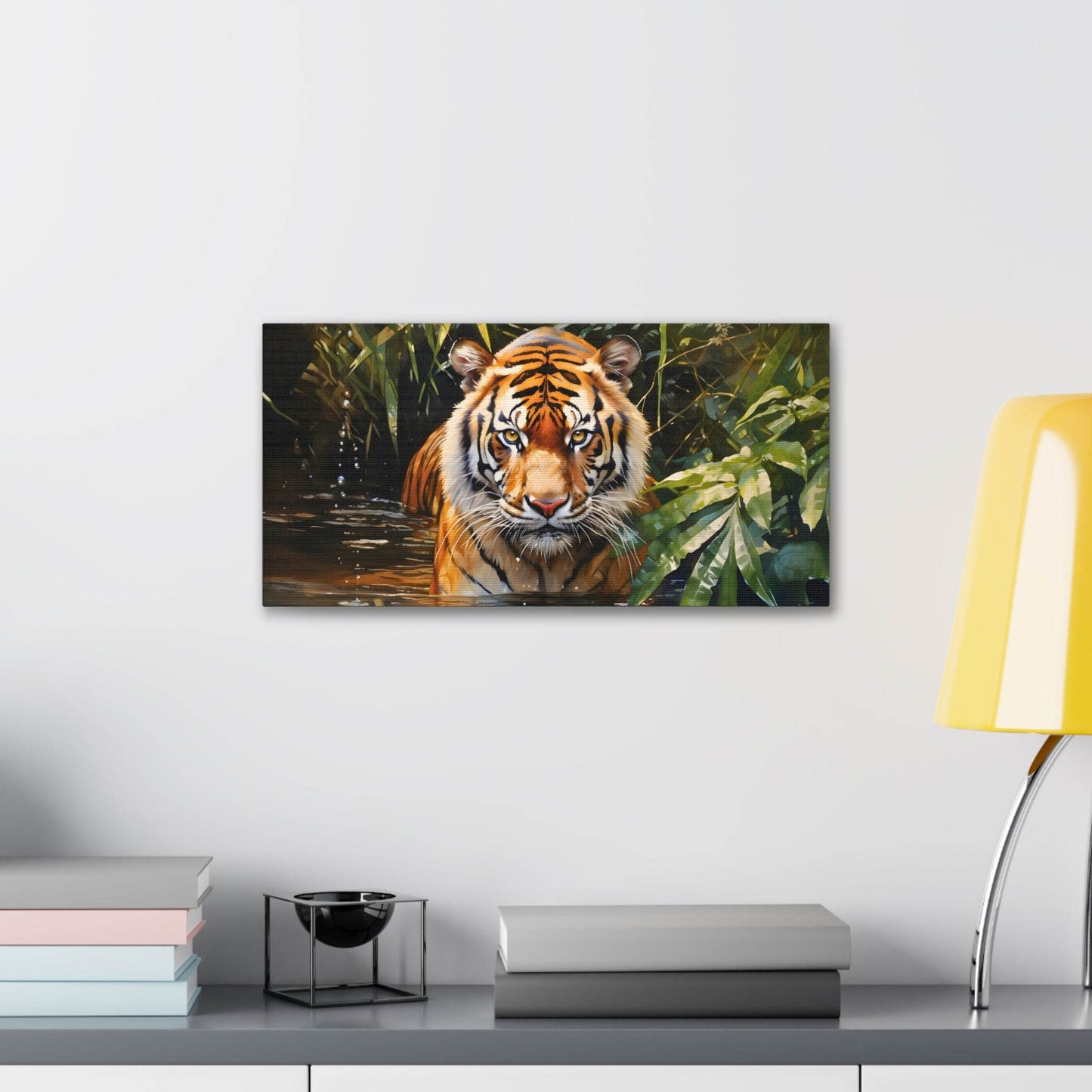 Watercolor Tiger In Nature Art Canvas Gallery Wraps Tiger Print Large Canvas Art Animal Wall Art minimalist Wall Art Lover Gift - Giftsmojo