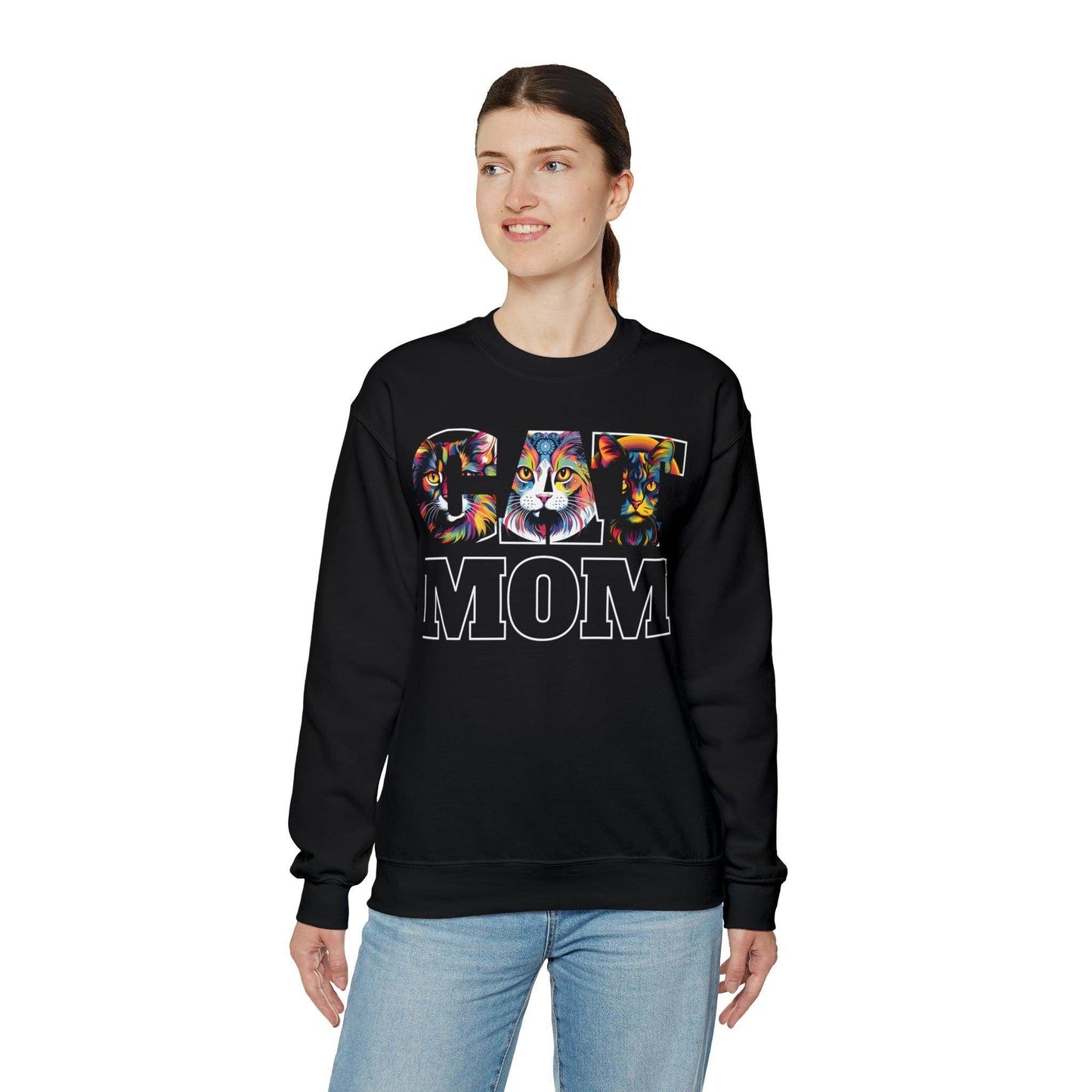 Cat Mom Sweatshirt Cat Sweatshirt Cat Crewneck Sweatshirt Cat Mom Gift Cat Lover Gift Cat Mama Shirt Cat Lover Sweater Animal Lover Gift - Giftsmojo