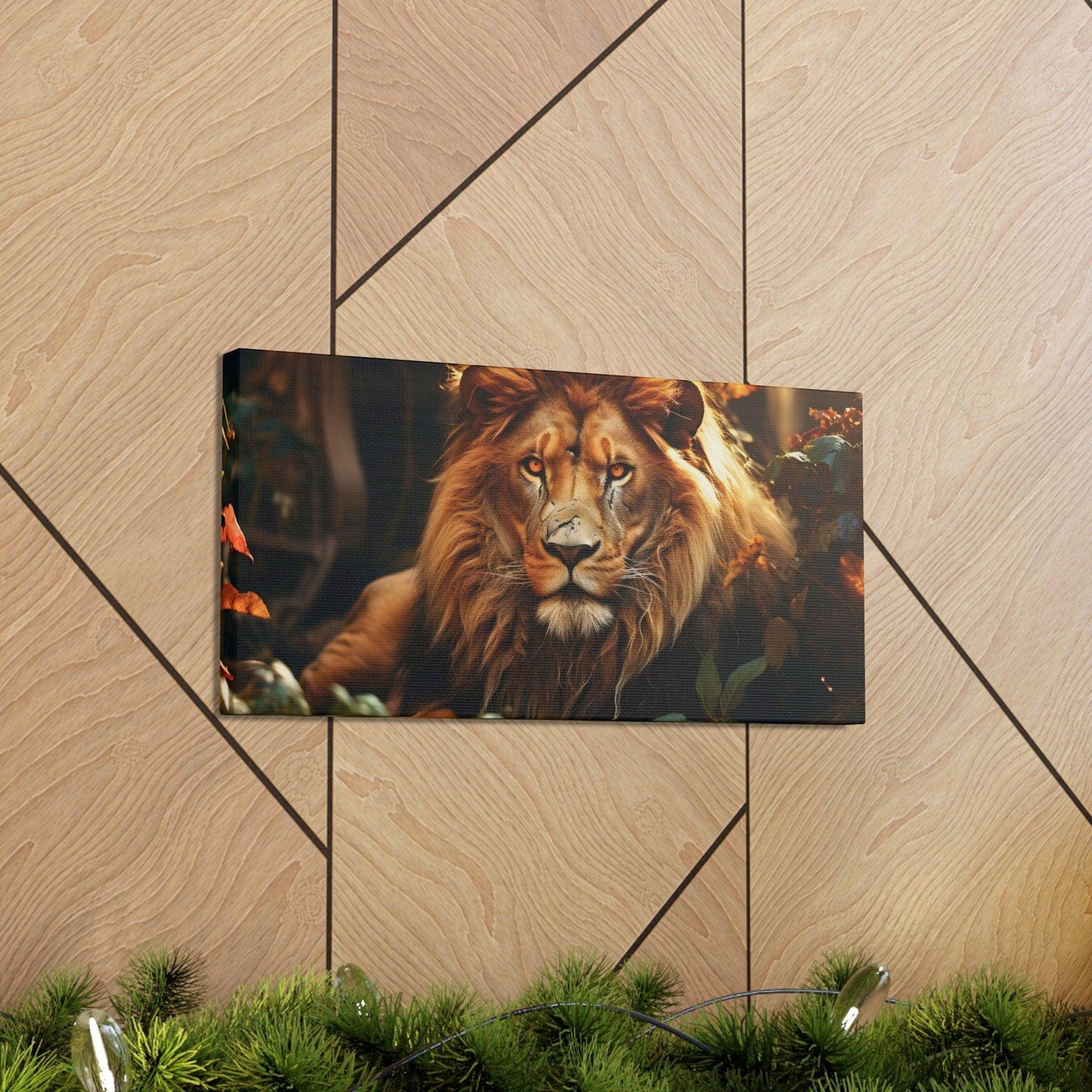 Lion In Nature Art Canvas Gallery Wraps Lion Print Large Canvas Art Animal Wall Art minimalist Wall Art Lover Gift - Giftsmojo