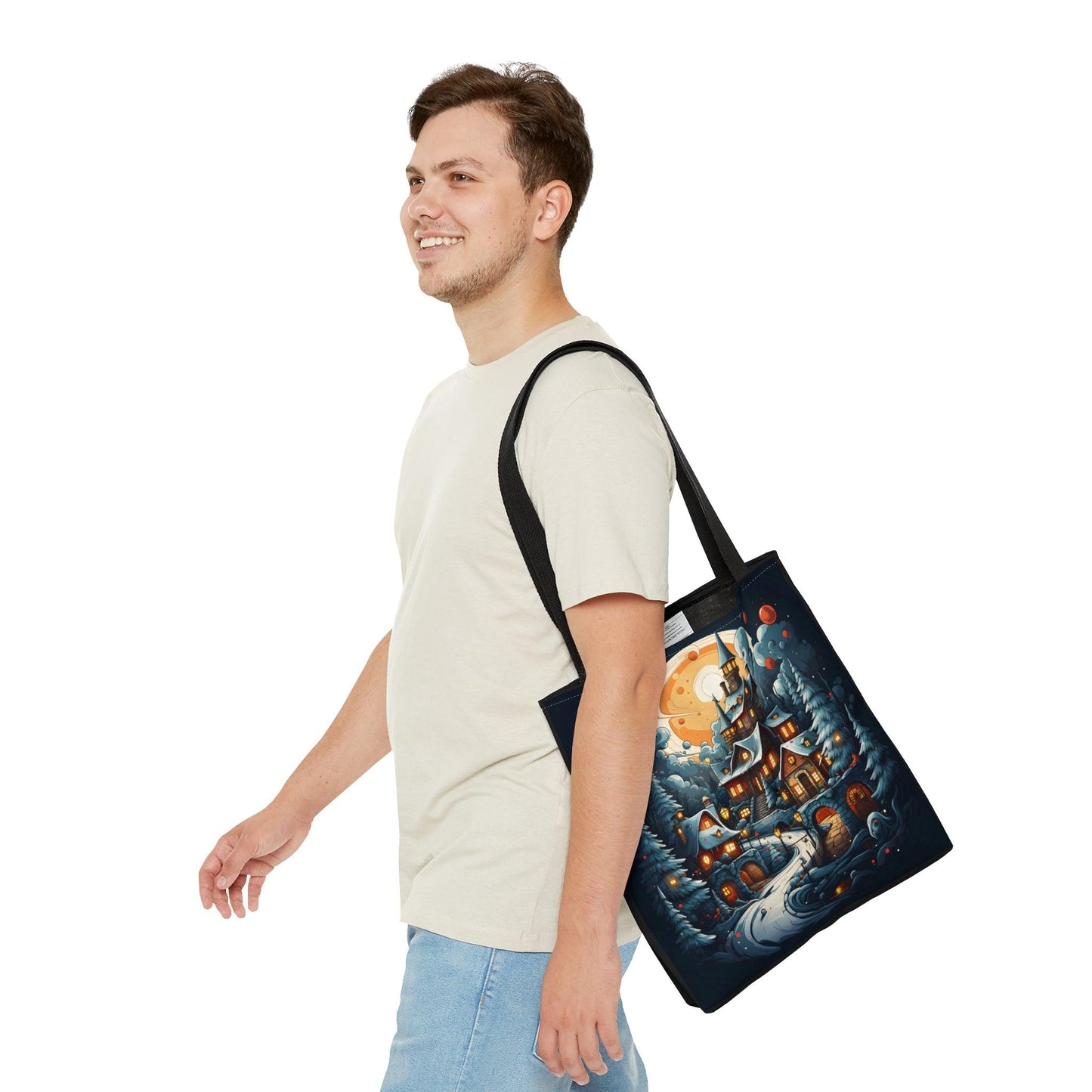 Christmas Bag Cute Christmas Bag - Aesthetic Bag, Christmas Village Bag, Mom Bag Canvas Bag Christmas Tote Bag Gift