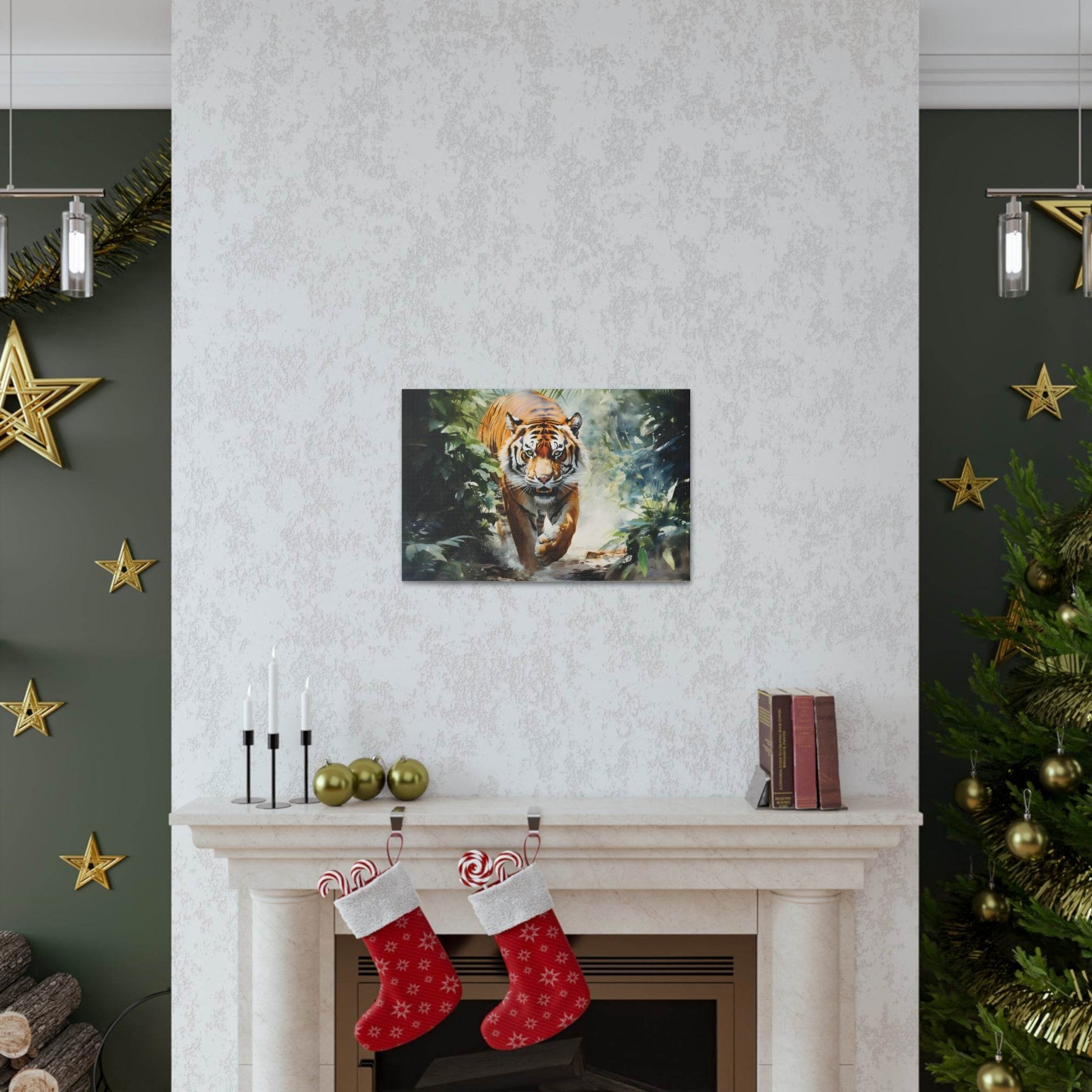 Watercolor Tiger In Nature Art Canvas Gallery Wraps Tiger Print Large Canvas Art Animal Wall Art minimalist Wall Art Lover Gift - Giftsmojo