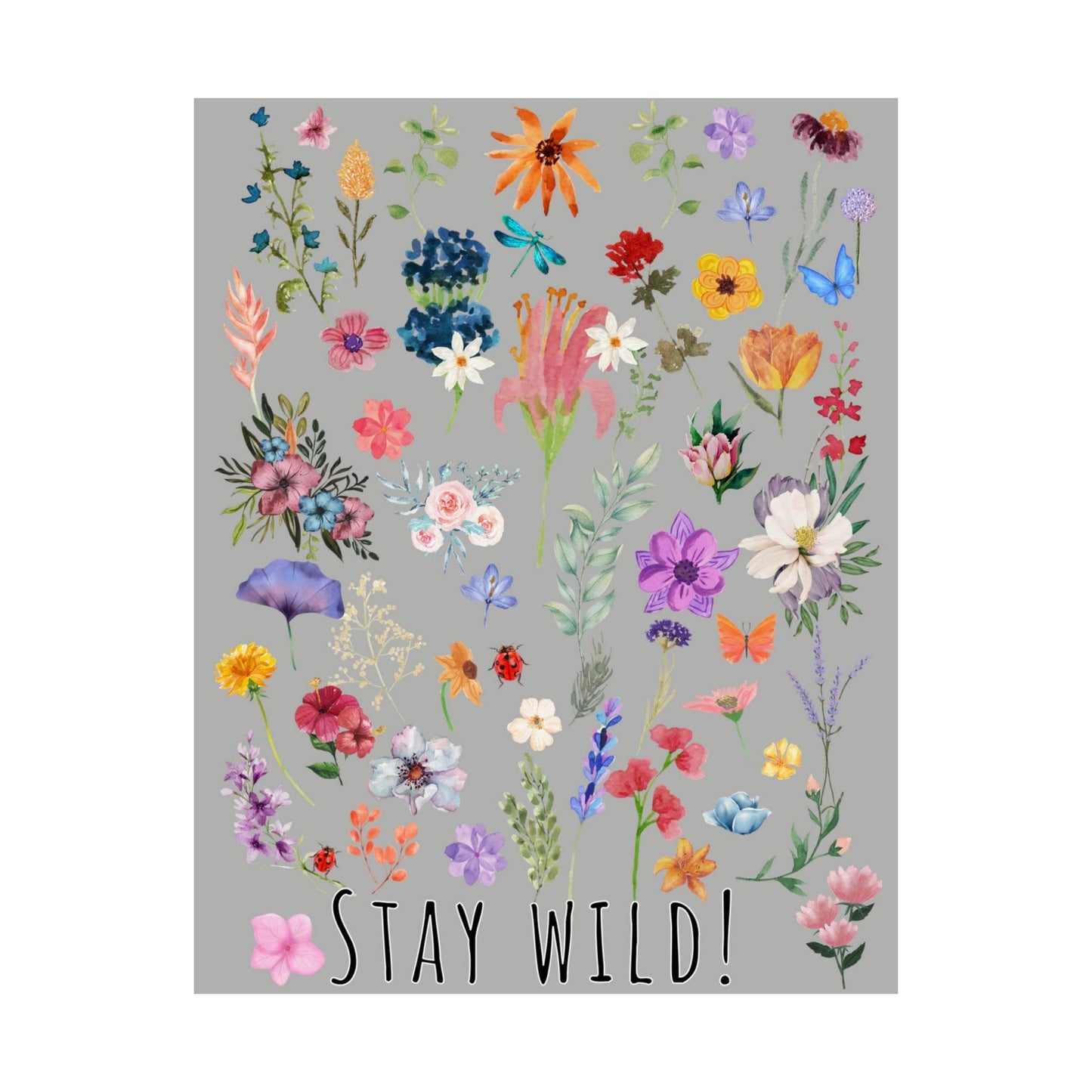 Watercolor Wildflowers Wall Art - Giftsmojo