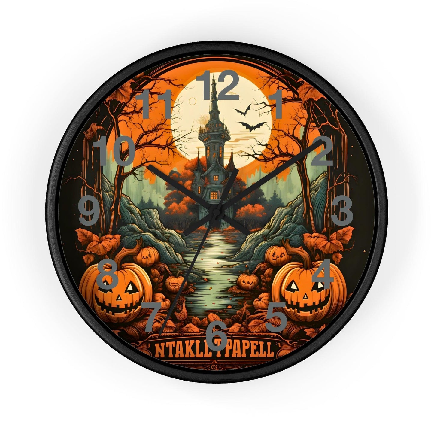 Happy HALLOTHANKSMAS Clock Halloween Ghost Wall Clock Halloween Wall Clocks Halloween Clock Fall Clock Halloween Decor