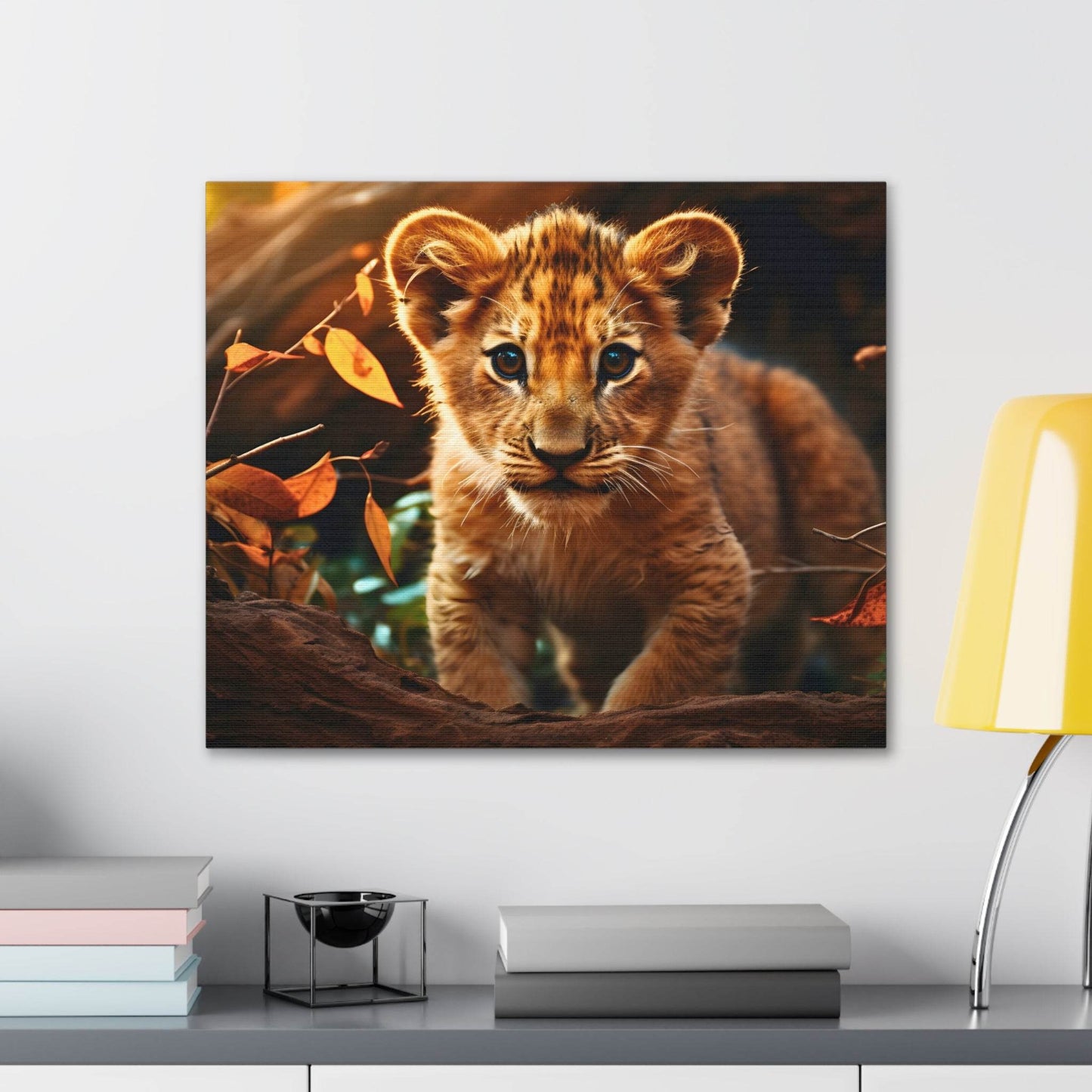 Baby Lion Cub Print Animal Nature Art Safari Nursery Canvas Gallery Wraps Baby Lion Print Large Canvas Art Animal Wall Art Lover Gift - Giftsmojo