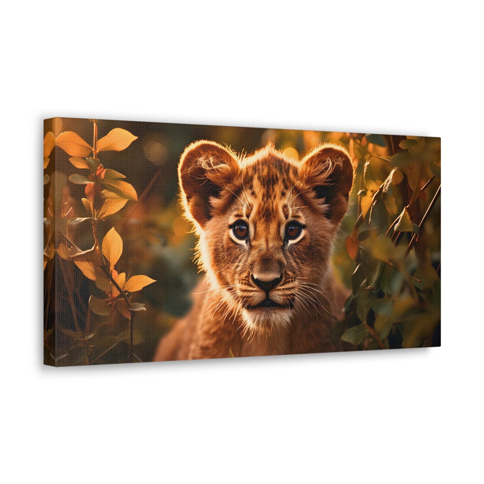 Baby Lion Cub Print Animal Nature Art Safari Nursery Canvas Gallery Wraps Baby Lion Print Large Canvas Art Animal Wall Art Lover Gift - Giftsmojo