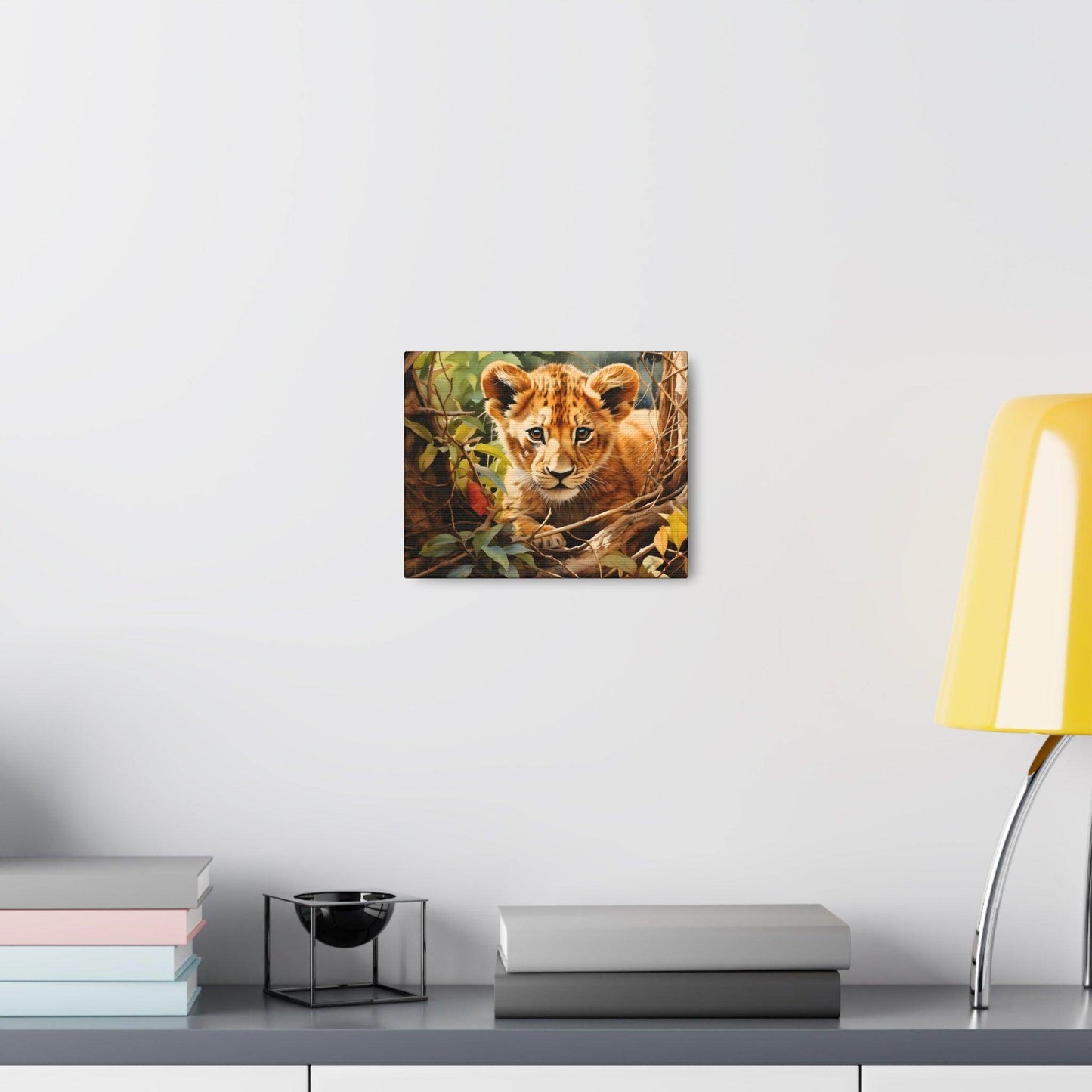Watercolor Baby Lion In Nature Art Canvas Gallery Wraps Baby Lion Print Large Canvas Art Animal Wall Art minimalist Wall Art Lover Gift - Giftsmojo