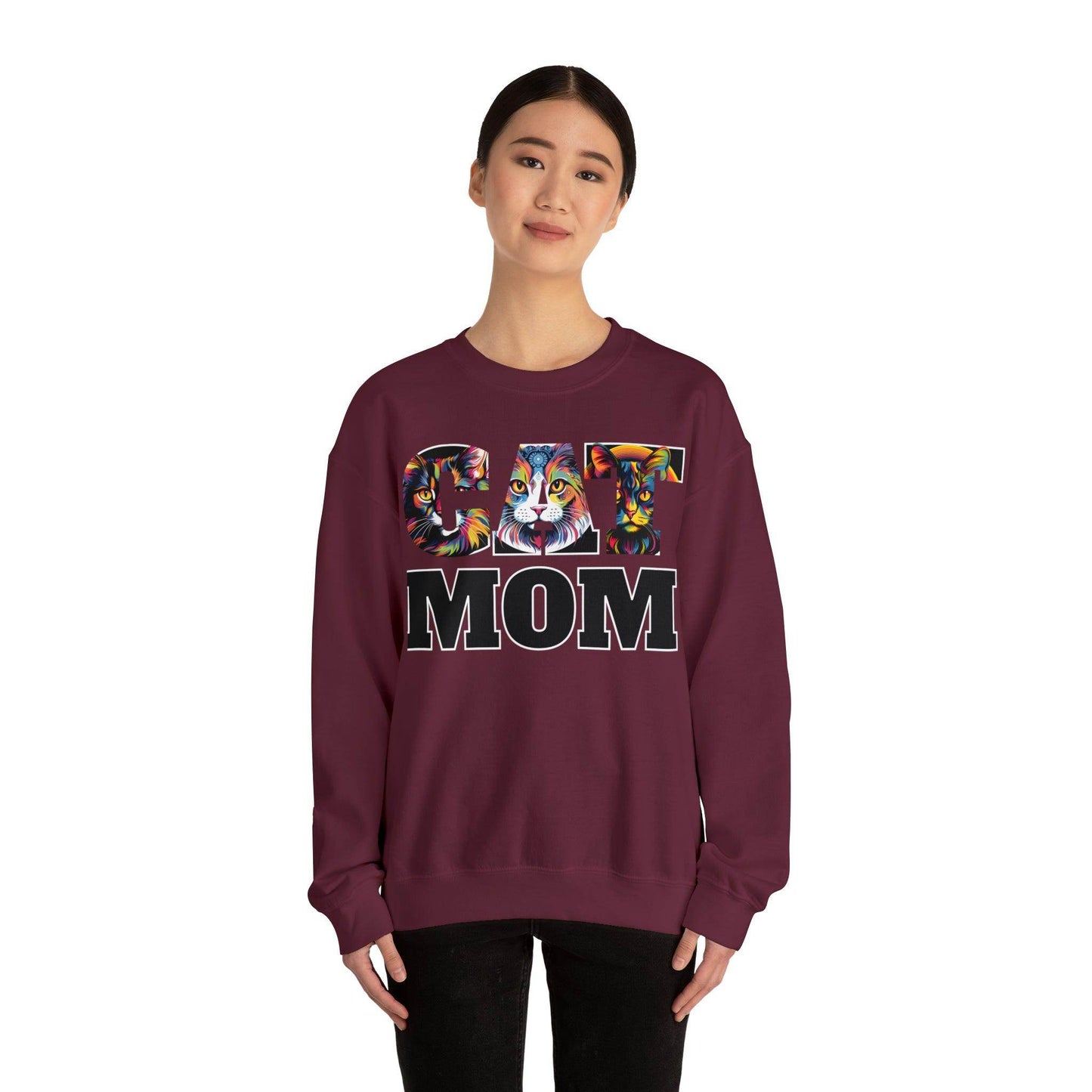Cat Mom Sweatshirt Cat Sweatshirt Cat Crewneck Sweatshirt Cat Mom Gift Cat Lover Gift Cat Mama Shirt Cat Lover Sweater Animal Lover Gift - Giftsmojo