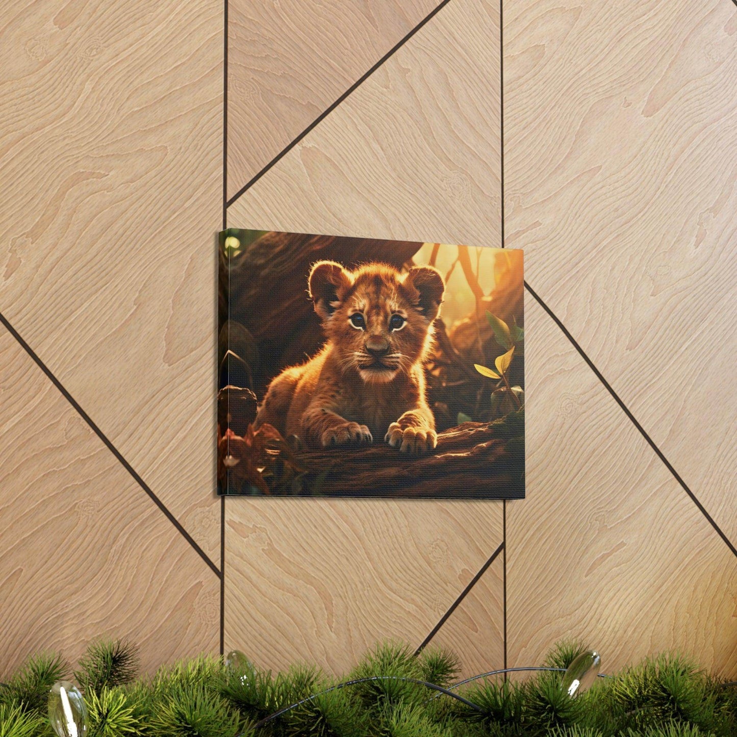 Baby Lion Cub Print Animal Nature Art Safari Nursery Canvas Gallery Wraps Baby Lion Print Large Canvas Art Animal Wall Art Lover Gift - Giftsmojo
