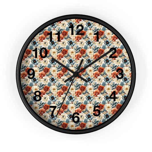Flower Wall Clock Floral Wall Clock Kids Room Home Decor New Home House Warming Gift New Home Owner, Dorm Room Clock Collage Student Clock - Giftsmojo