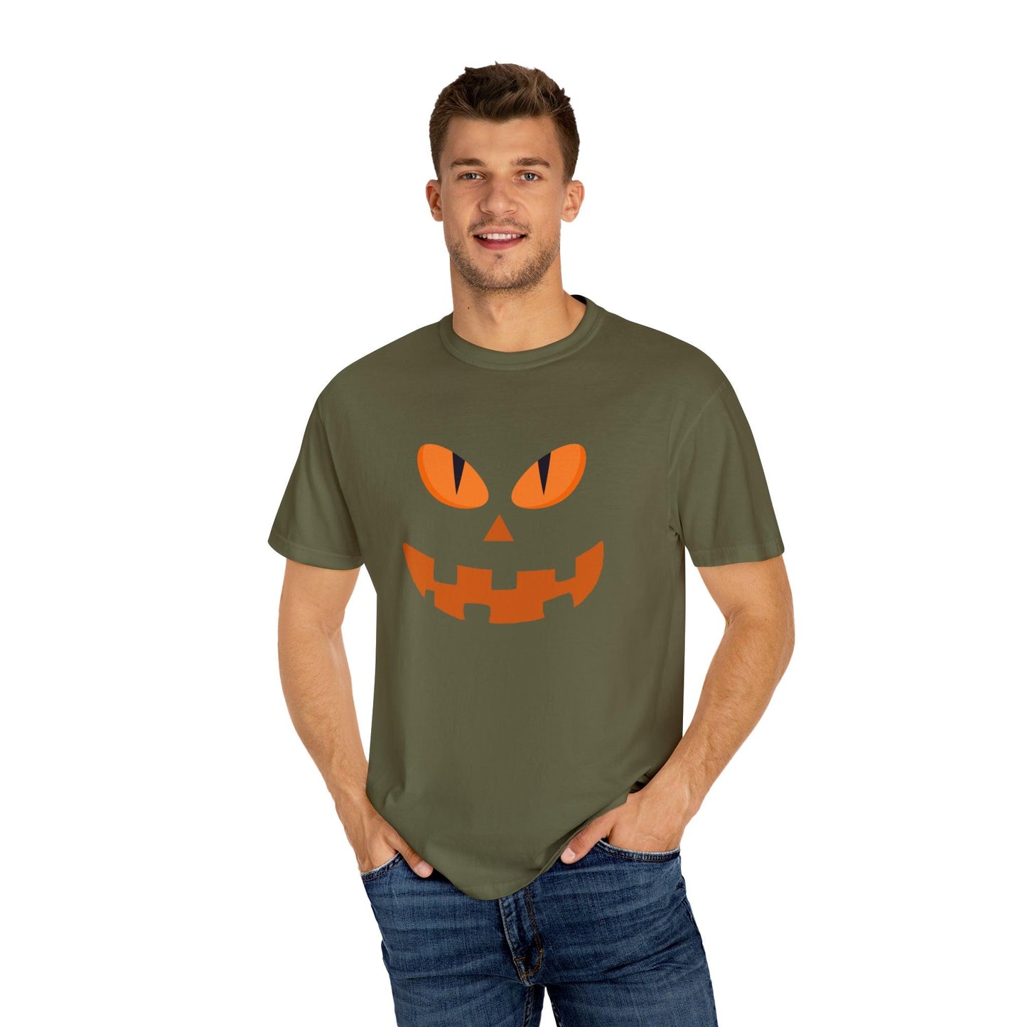 Cute Pumpkin Face Shirt Retro Halloween Tshirt, Vintage Shirt Halloween Shirt Pumpkin Face Halloween Costume Comfort Colors - Giftsmojo