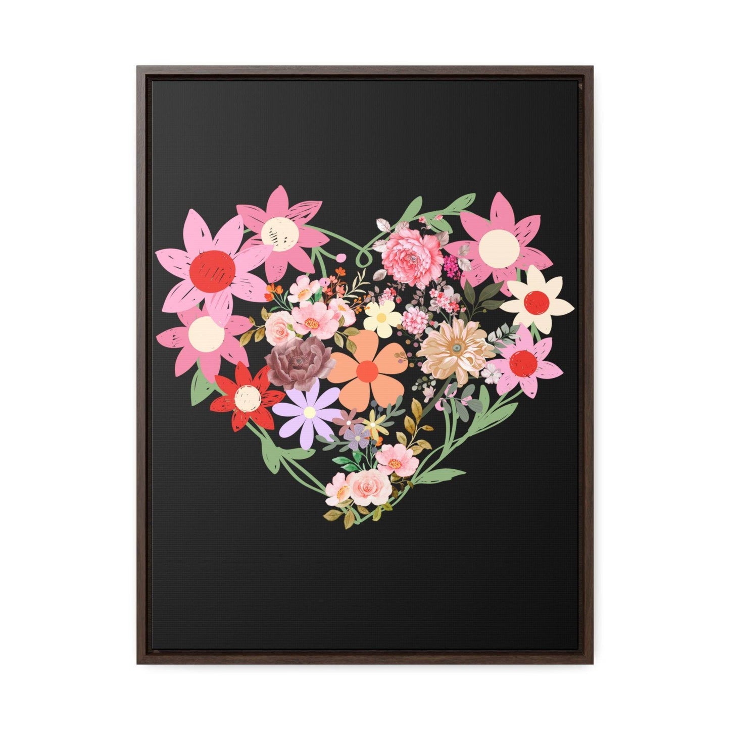 Wild Flower Heart Gallery Canvas Wraps, Home decorations, New house gift, Wall art, Home decor gift, house warming gift, home gifts, - Giftsmojo