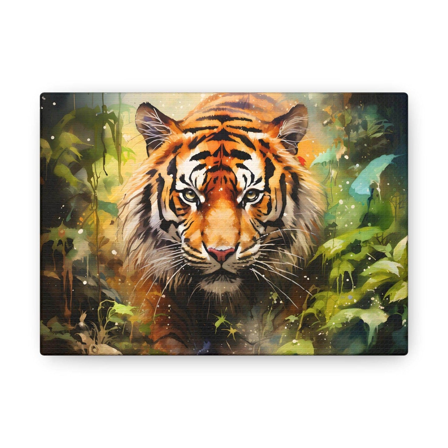 Watercolor Tiger In Nature Art Canvas Gallery Wraps Tiger Print Large Canvas Art Animal Wall Art minimalist Wall Art Lover Gift - Giftsmojo