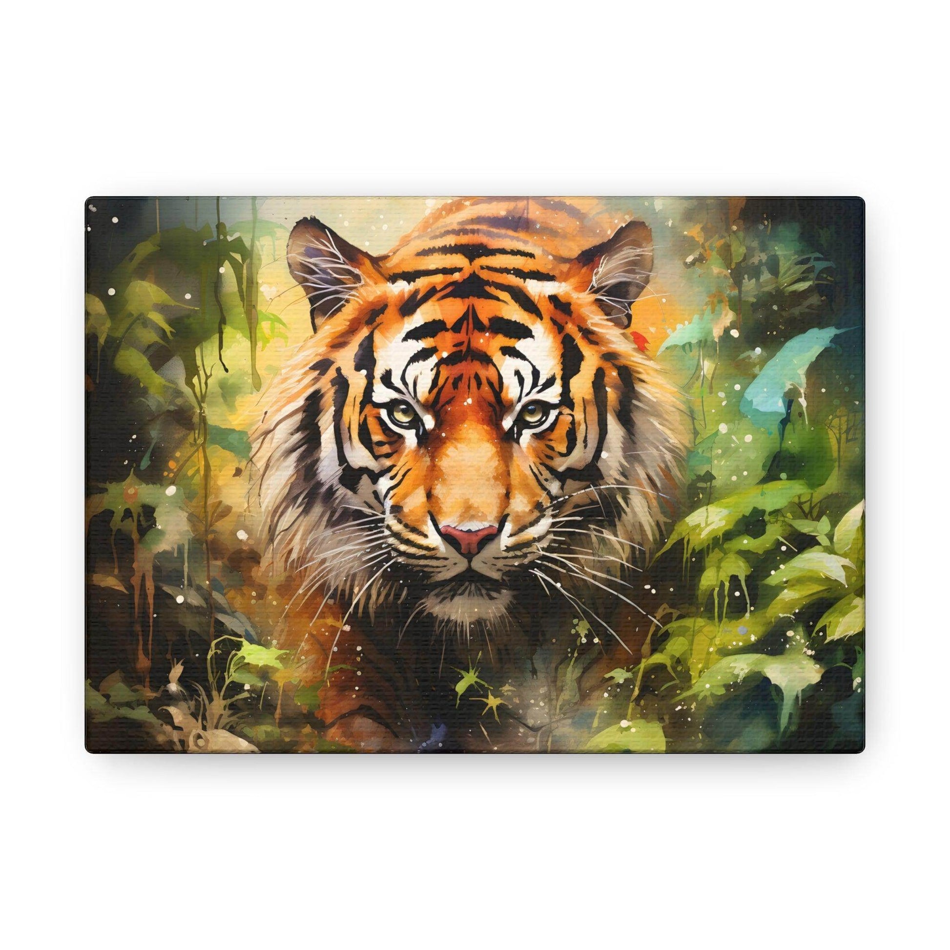 Watercolor Tiger In Nature Art Canvas Gallery Wraps Tiger Print Large Canvas Art Animal Wall Art minimalist Wall Art Lover Gift - Giftsmojo