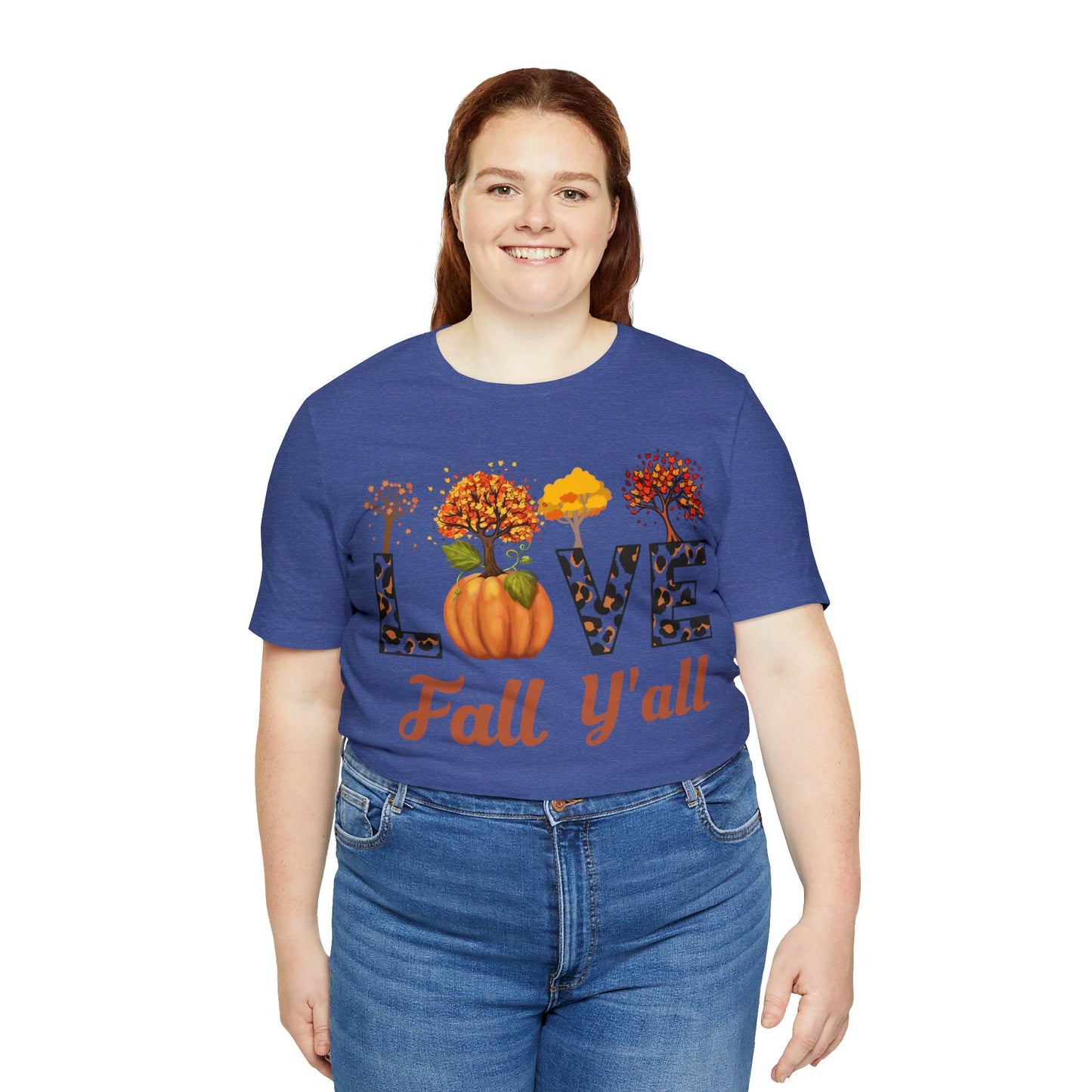 Leopard Print Love Fall Y'all, Fall shirt, Fall lover gift, Nature lover gift. - Giftsmojo