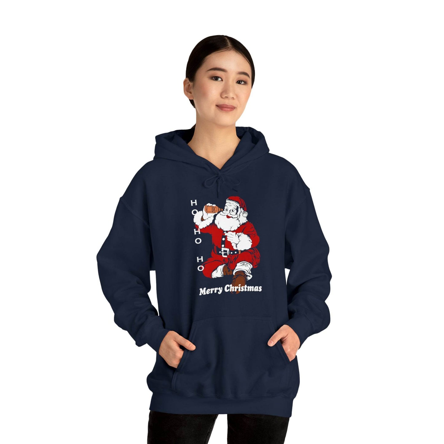 Ho HO Ho Merry Christmas Unisex Heavy Blend Hooded Sweatshirt Christmas Shirt Hoodie - Giftsmojo