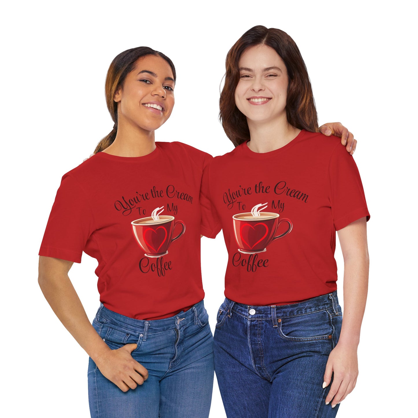 Funny Valentine's Day Unisex Tee - Cream To My Coffee Design