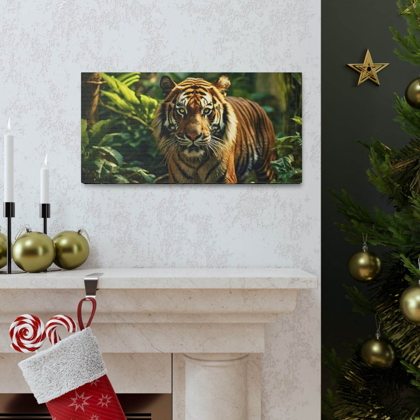 Tiger In Nature Art Canvas Gallery Wraps Tiger Print Large Canvas Art Animal Wall Art minimalist Wall Art Lover Gift - Giftsmojo