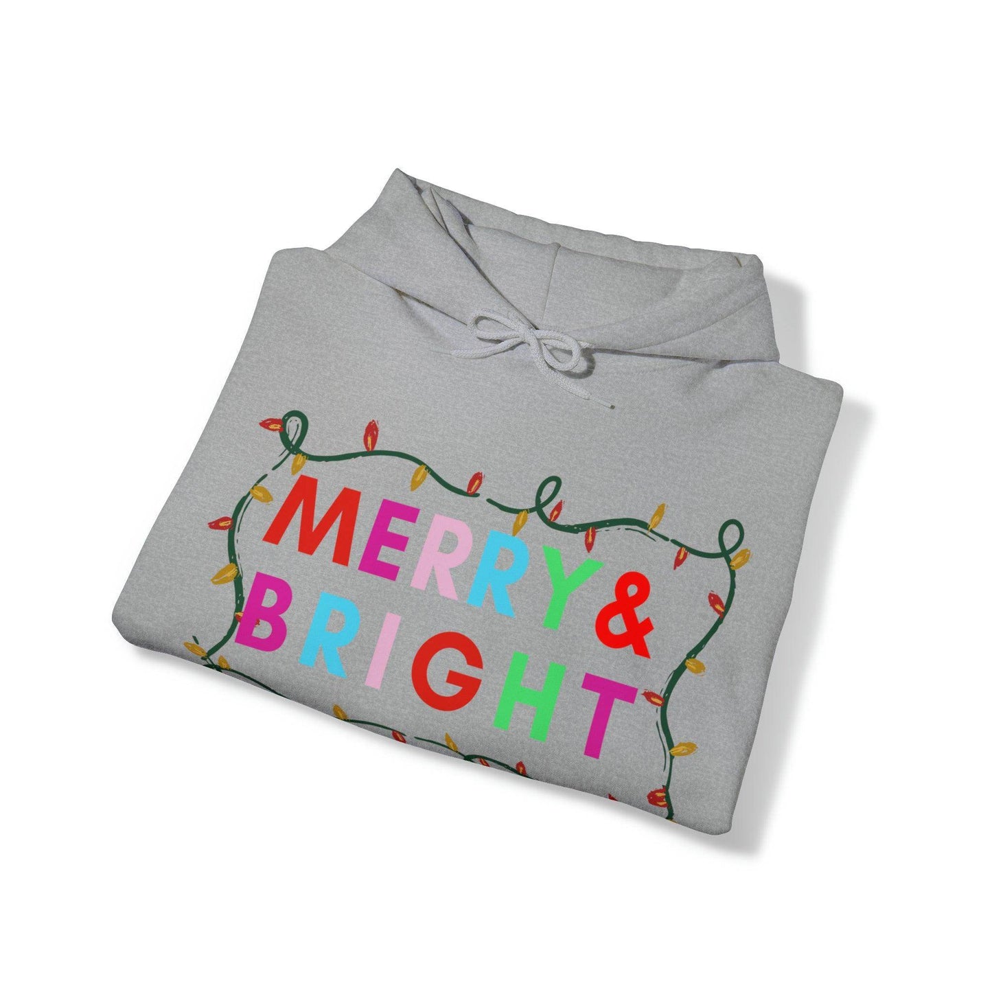 Merry and Bright Christmas Sweatshirt Merry and Bright Hooded Sweatshirt Christmas Sweater Christmas Pullover Christmas Shirt - Giftsmojo