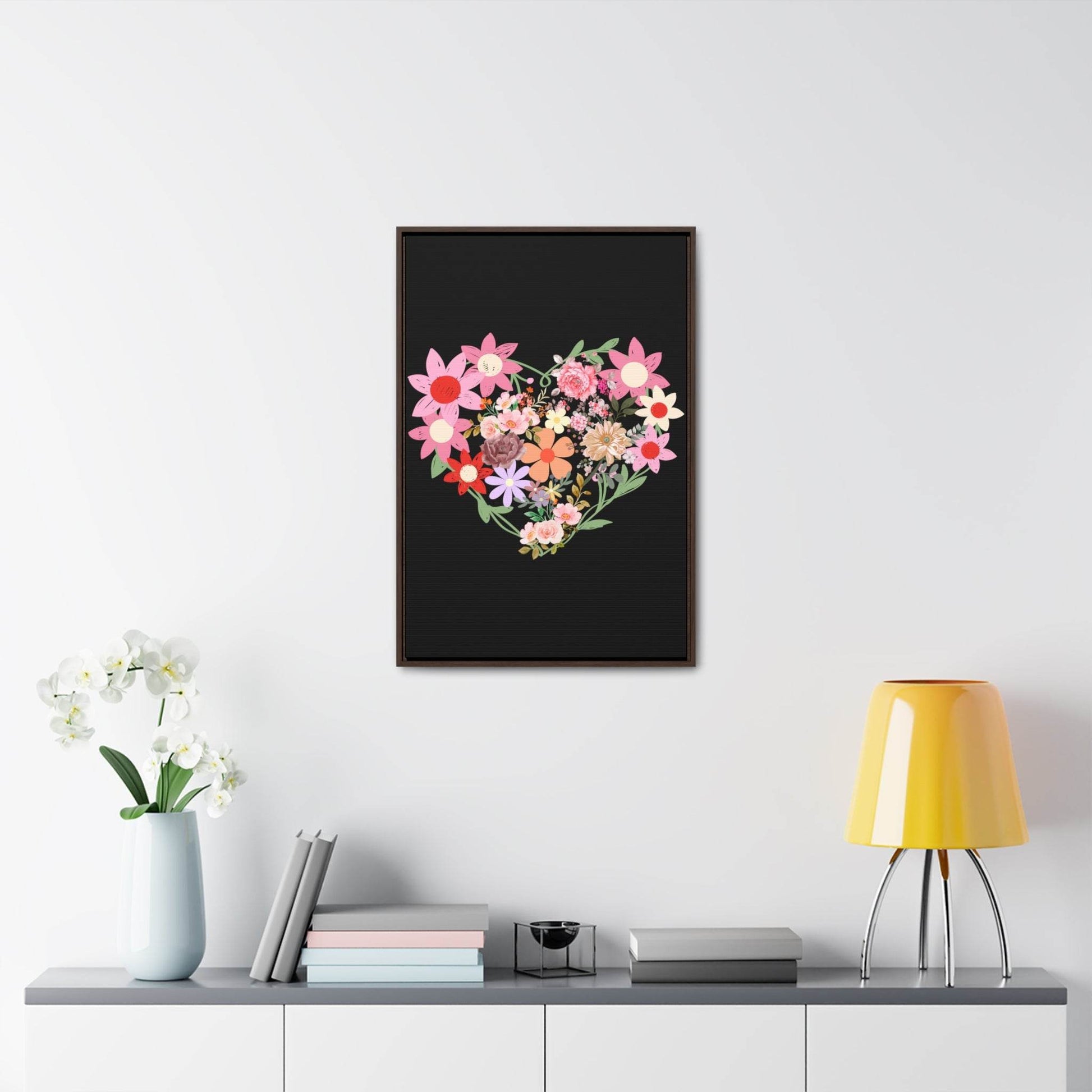 Wild Flower Heart Gallery Canvas Wraps, Home decorations, New house gift, Wall art, Home decor gift, house warming gift, home gifts, - Giftsmojo