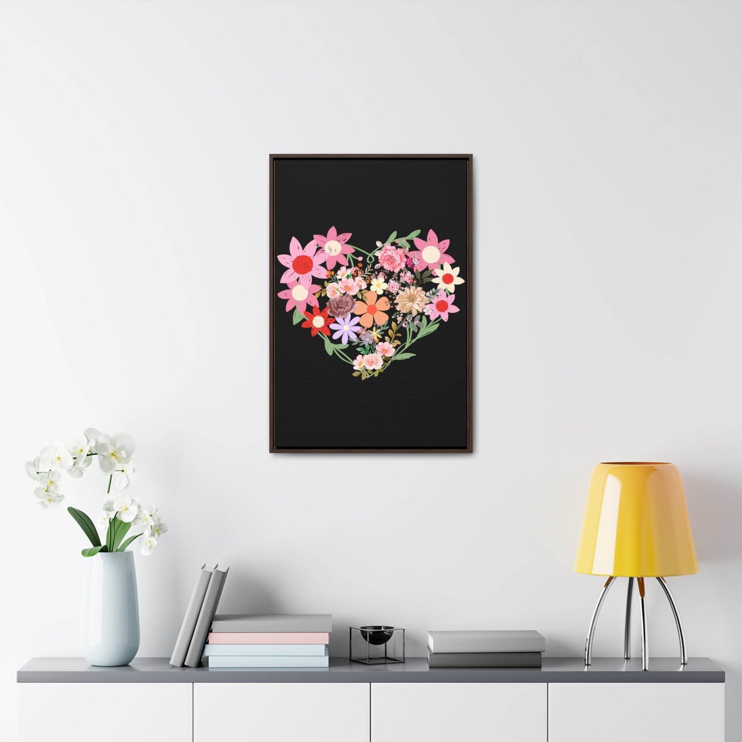 Wild Flower Heart Gallery Canvas Wraps, Home decorations, New house gift, Wall art, Home decor gift, house warming gift, home gifts, - Giftsmojo