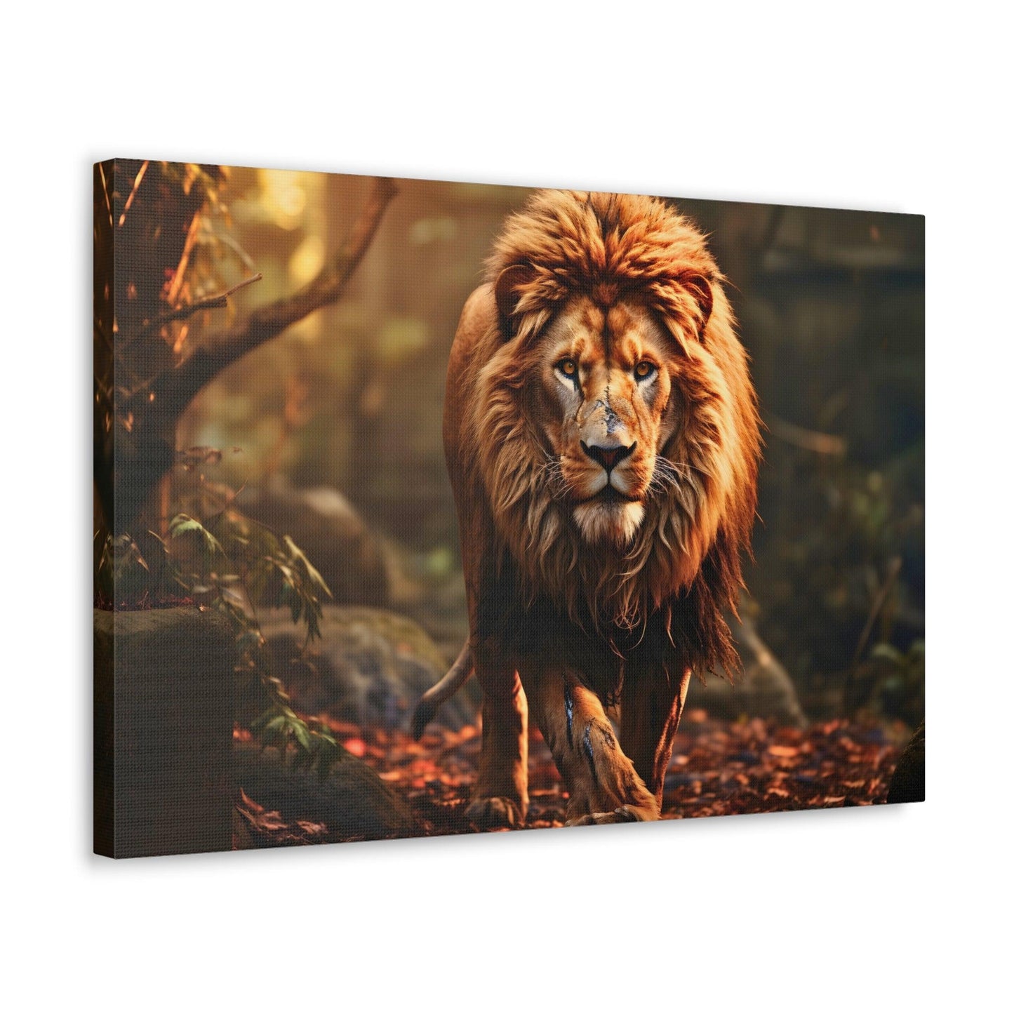 Wounded Lion In Nature Art Canvas Gallery Wraps Lion Print Large Canvas Art Animal Wall Art minimalist Wall Art Lover Gift