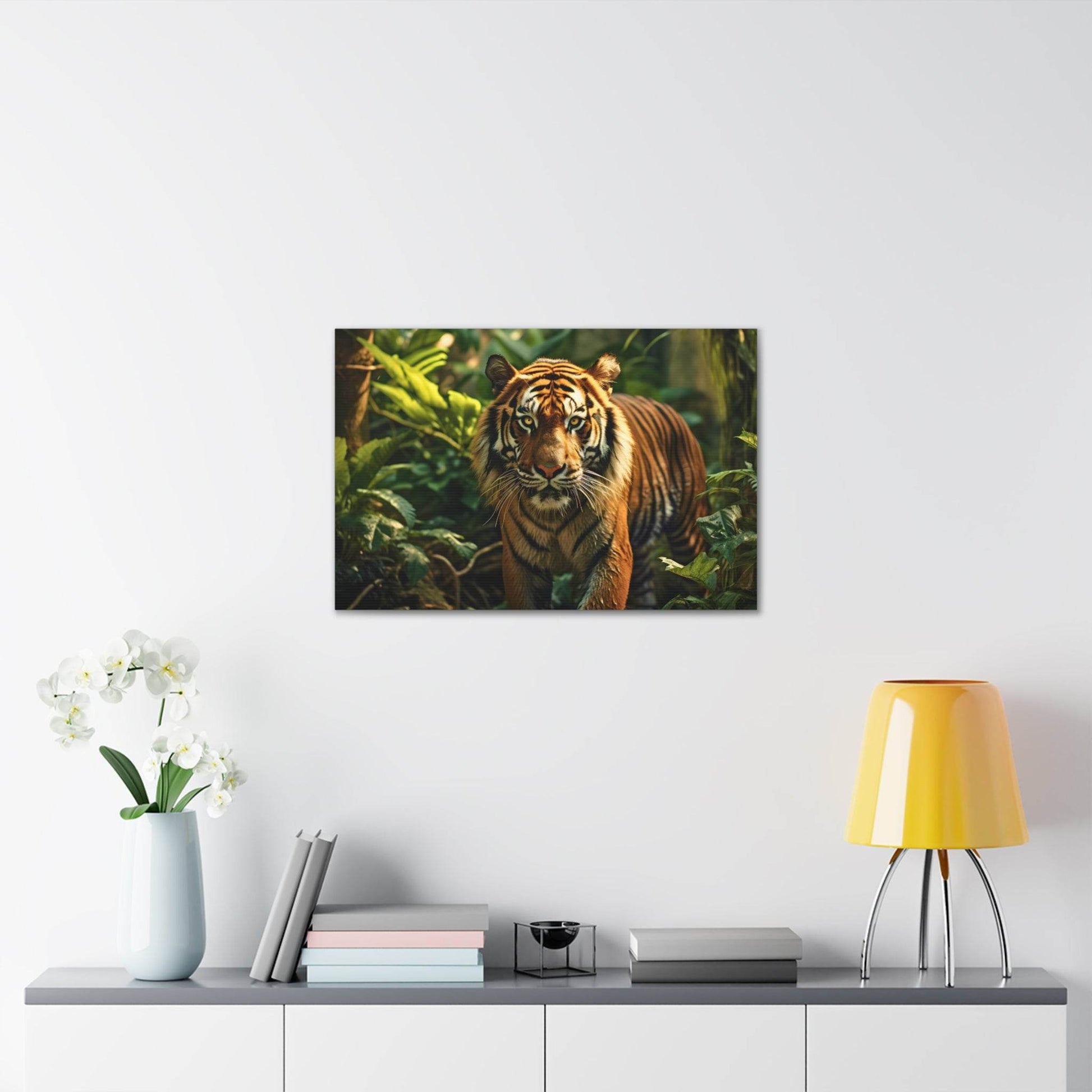 Tiger In Nature Art Canvas Gallery Wraps Tiger Print Large Canvas Art Animal Wall Art minimalist Wall Art Lover Gift - Giftsmojo