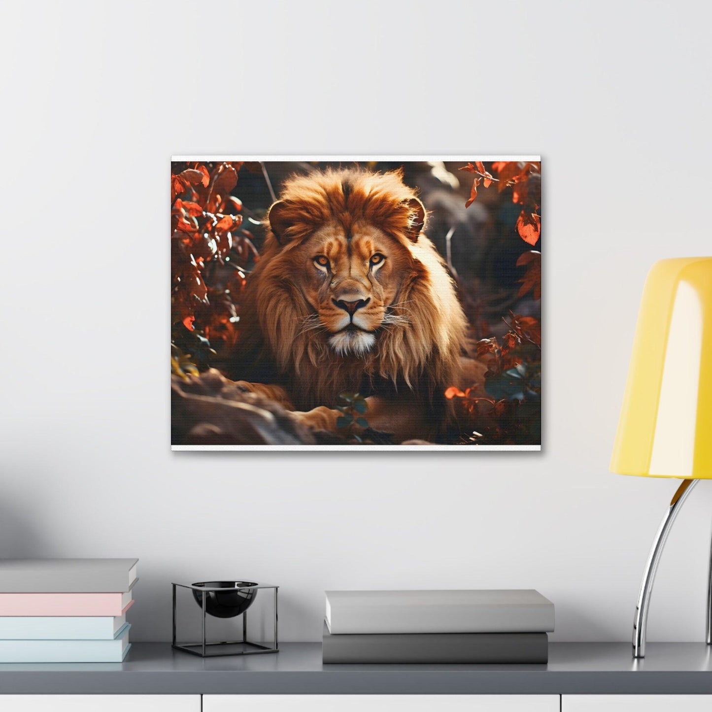 Lion In Nature Art Canvas Gallery Wraps Lion Print Large Canvas Art Animal Wall Art minimalist Wall Art Lover Gift