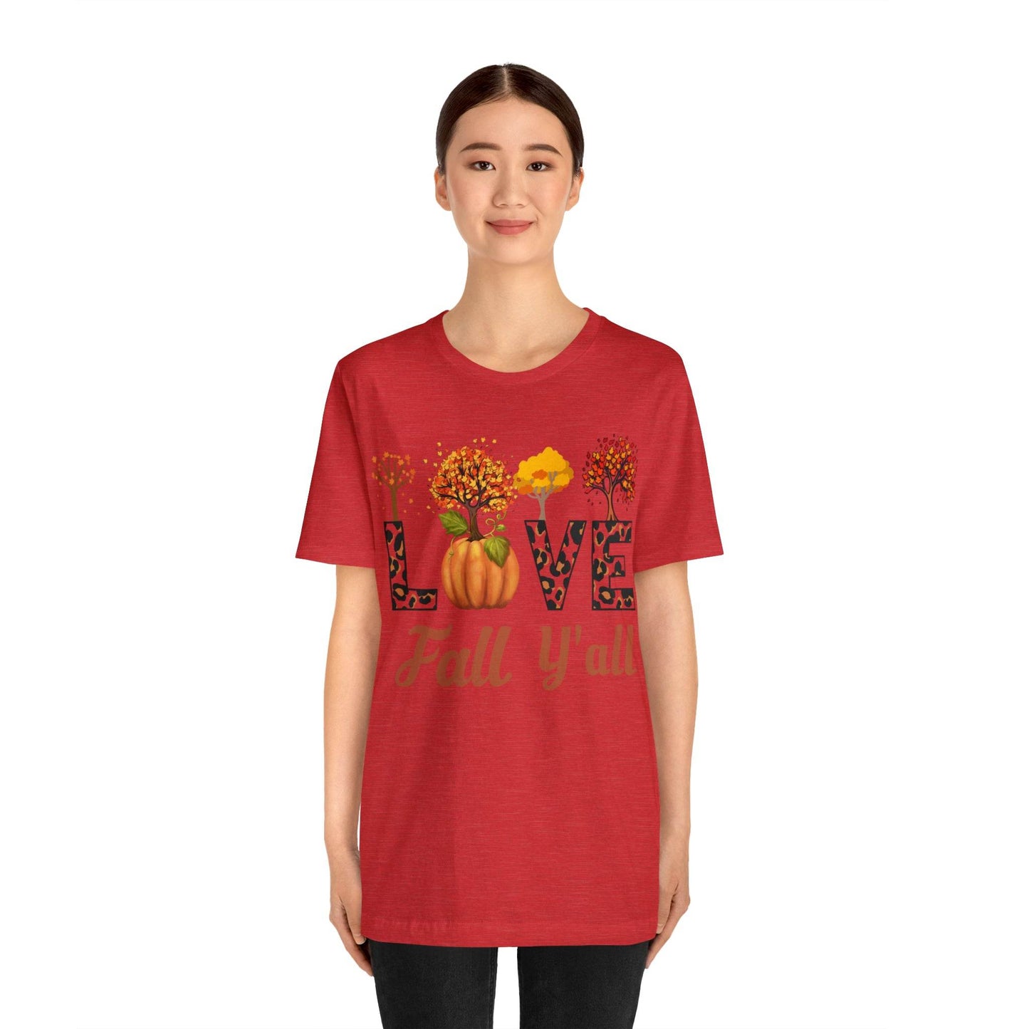 Leopard Print Love Fall Y'all, Fall shirt, Fall lover gift, Nature lover gift. - Giftsmojo