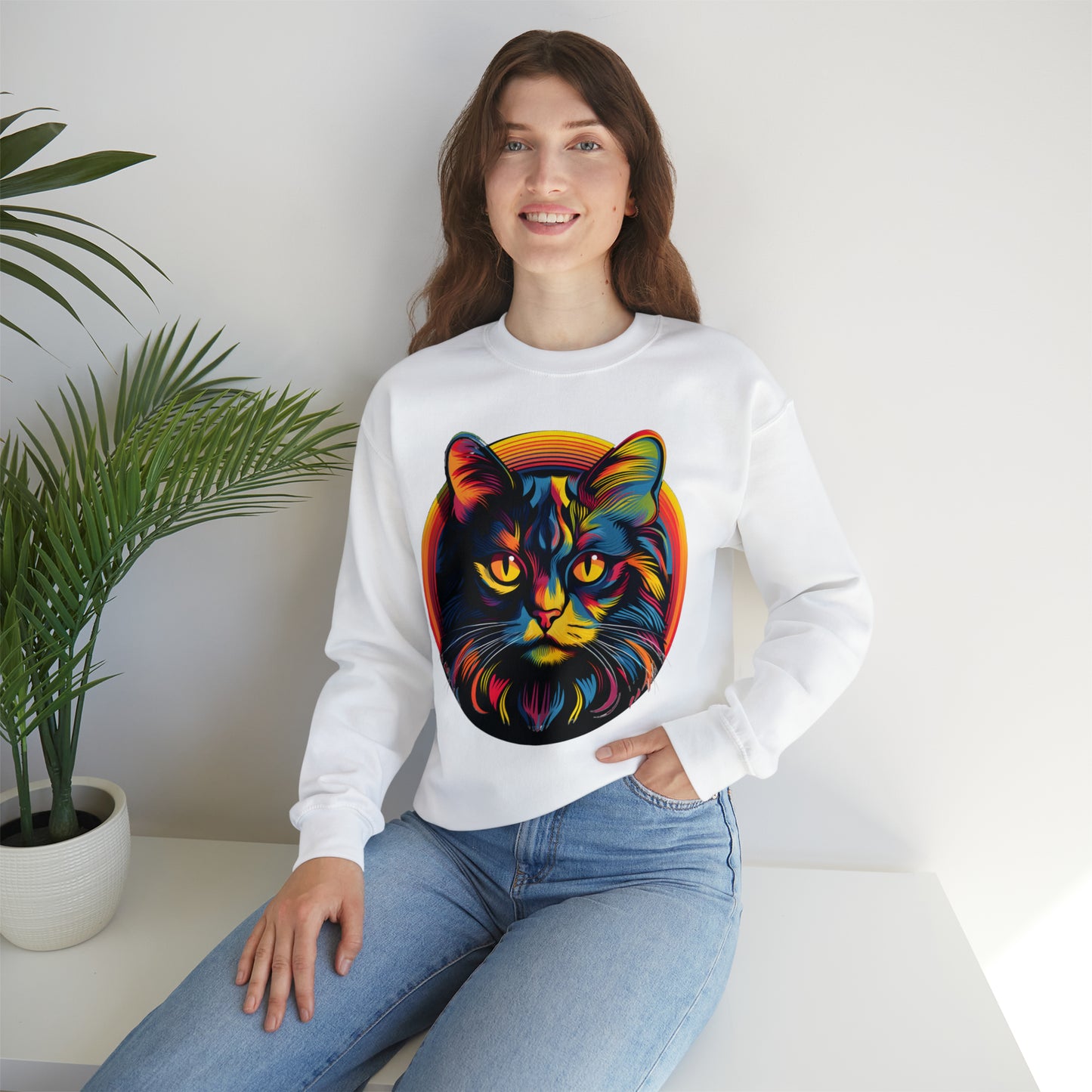 Vintage Cat Lover Sweater Retro Cat Sweatshirt Animal Lover Gift Cat Mom Gift Cat Lover Gift Cat Mom Sweatshirt Cat Crewneck Sweatshirt