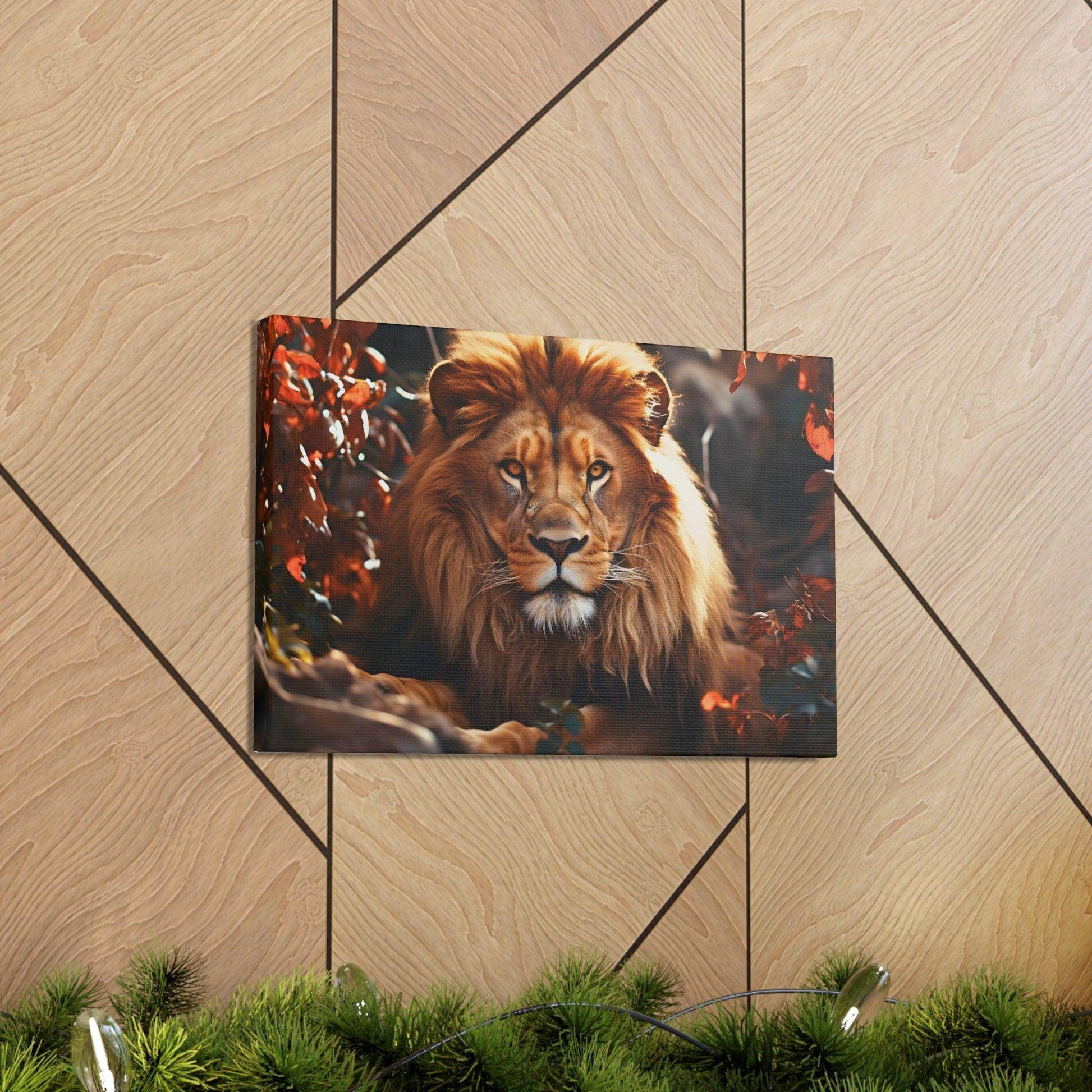 Lion In Nature Art Canvas Gallery Wraps Lion Print Large Canvas Art Animal Wall Art minimalist Wall Art Lover Gift - Giftsmojo