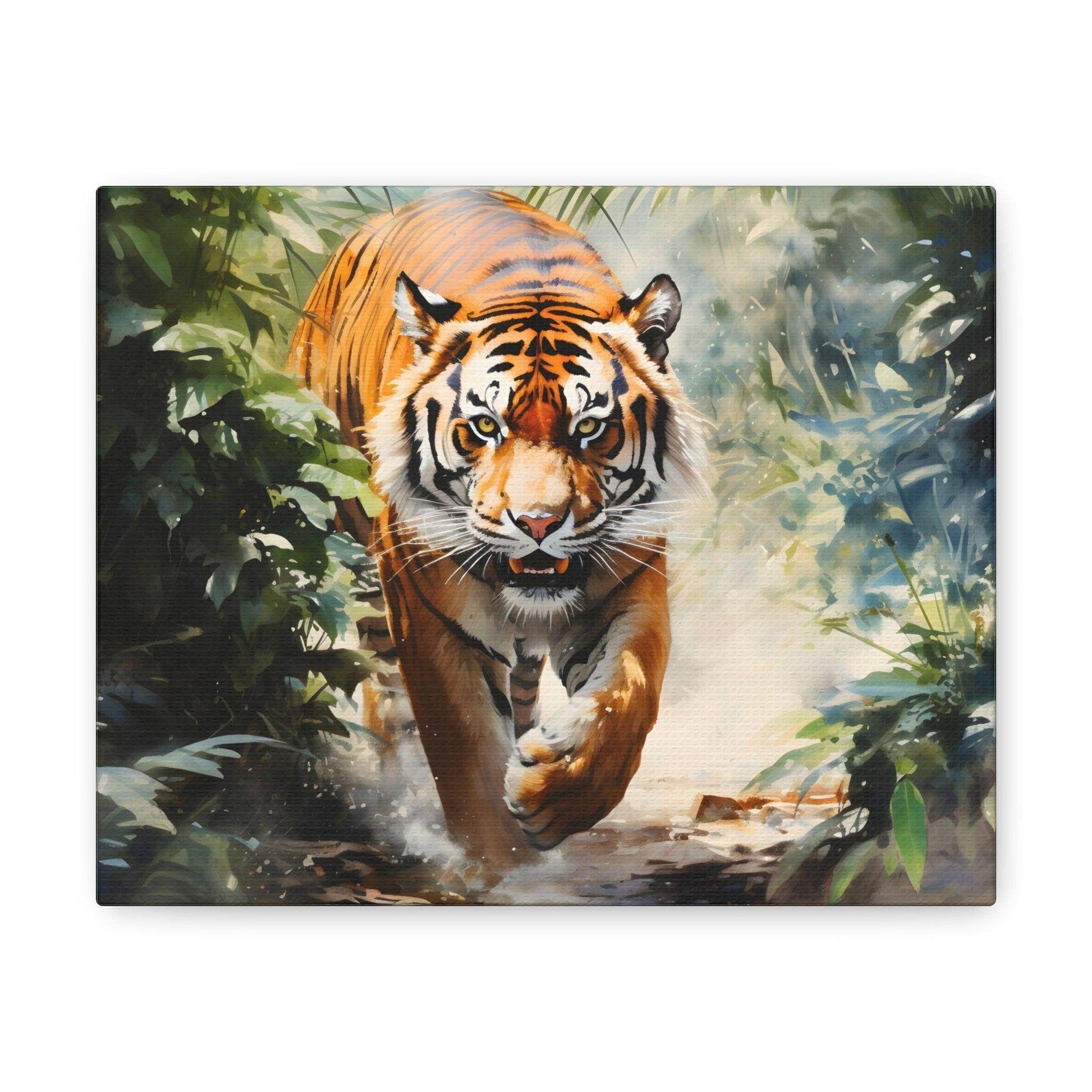 Watercolor Tiger In Nature Art Canvas Gallery Wraps Tiger Print Large Canvas Art Animal Wall Art minimalist Wall Art Lover Gift - Giftsmojo