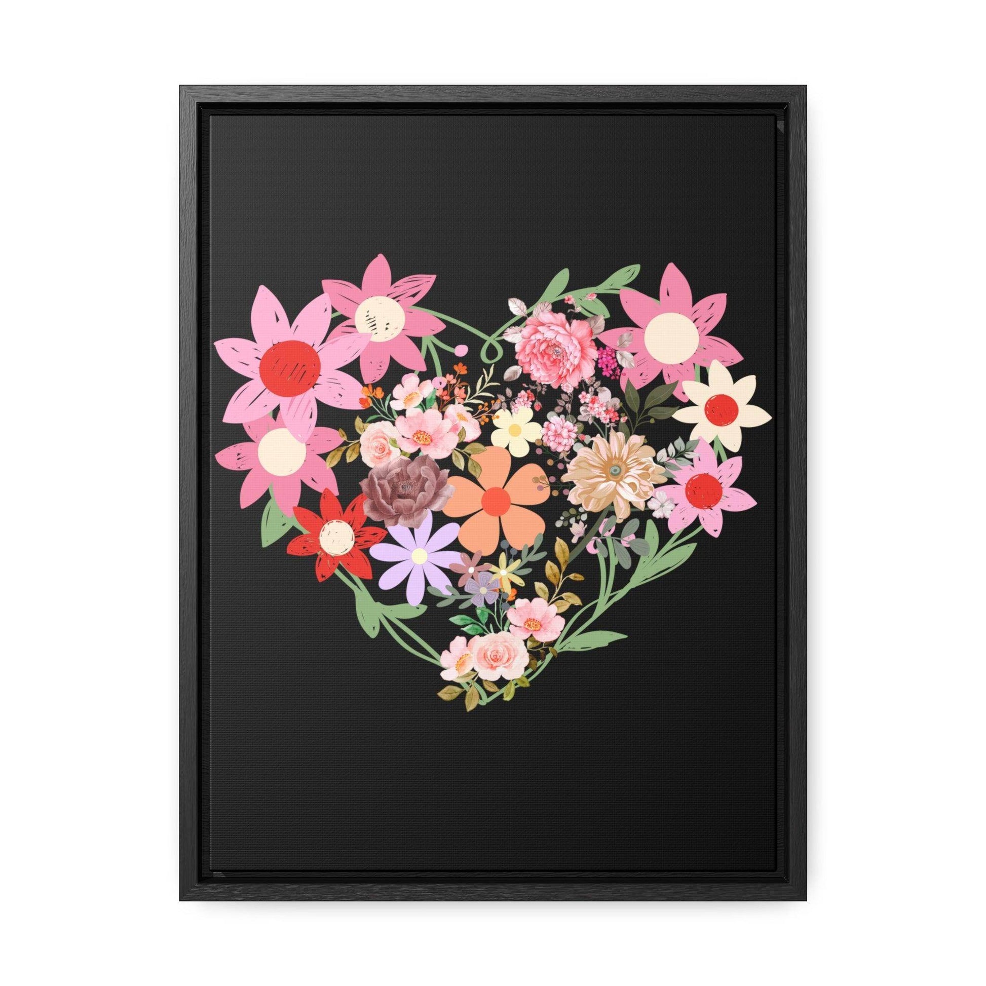 Wild Flower Heart Gallery Canvas Wraps, Home decorations, New house gift, Wall art, Home decor gift, house warming gift, home gifts, - Giftsmojo