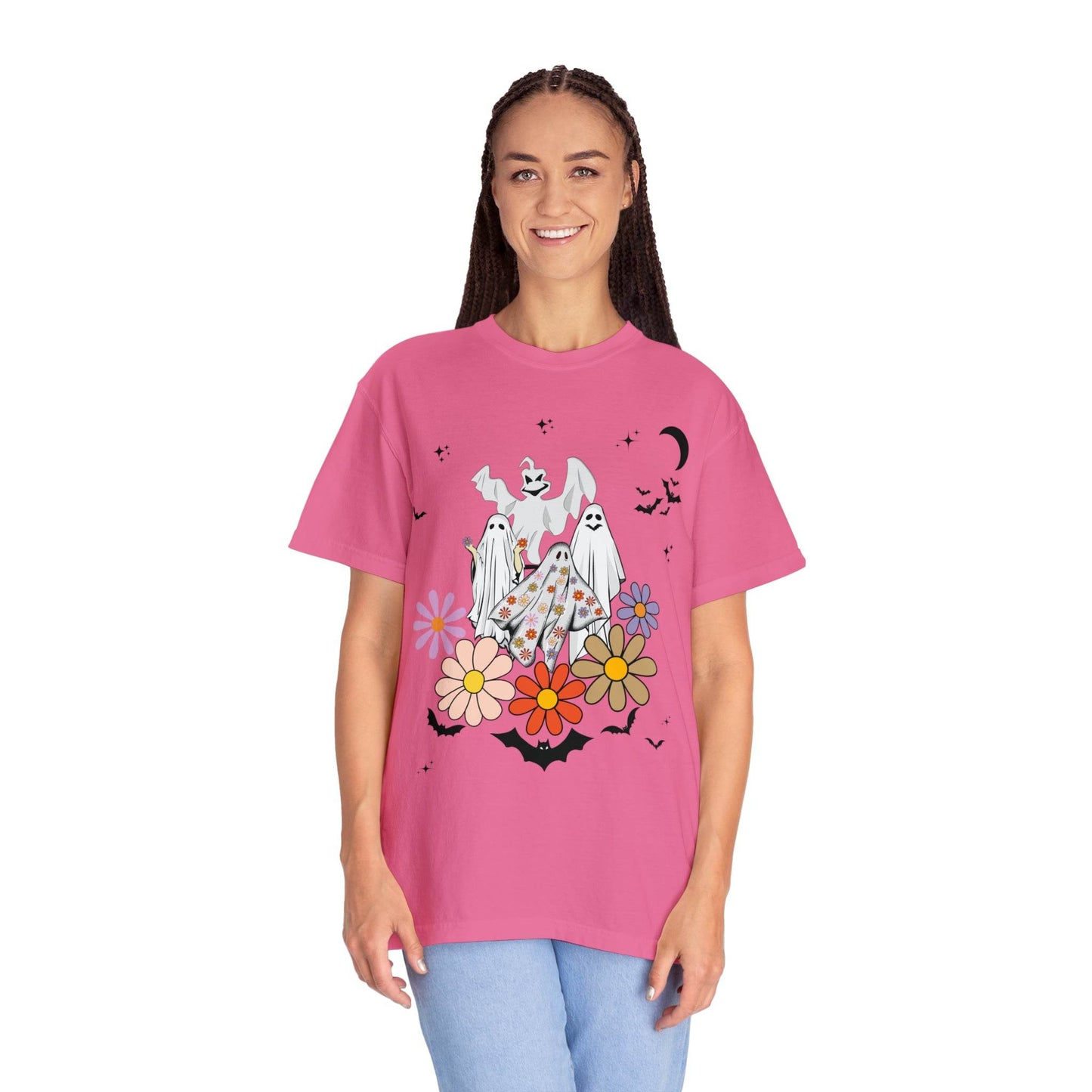 Floral Ghost Halloween Costume Retro Halloween Shirt, Trick or Treat shirt, Vintage Shirt Halloween Shirt ghost Shirt Office Halloween Party Outfit - Giftsmojo