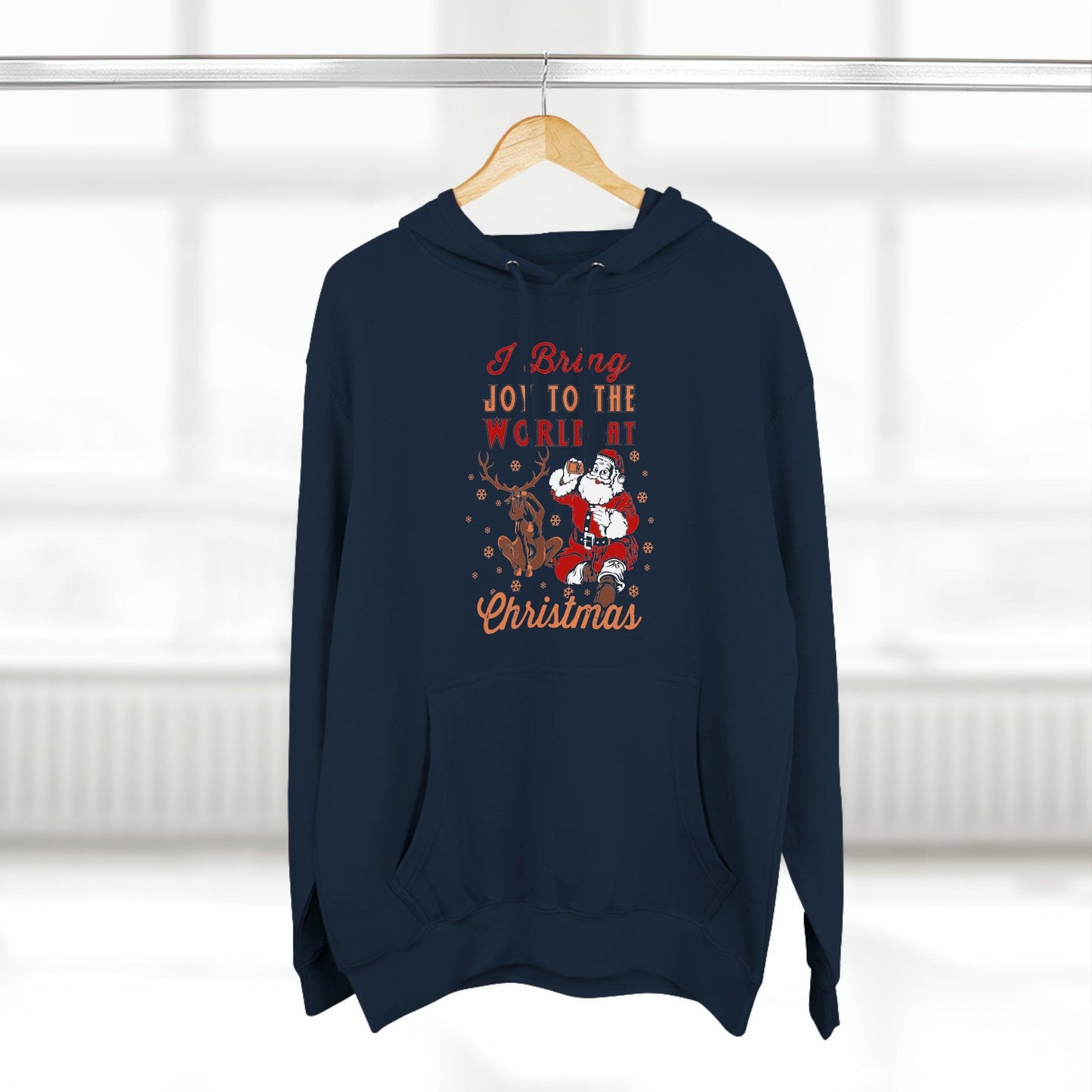 I bring Joy to the World at Christmas Unisex Premium Pullover Hoodie - Giftsmojo