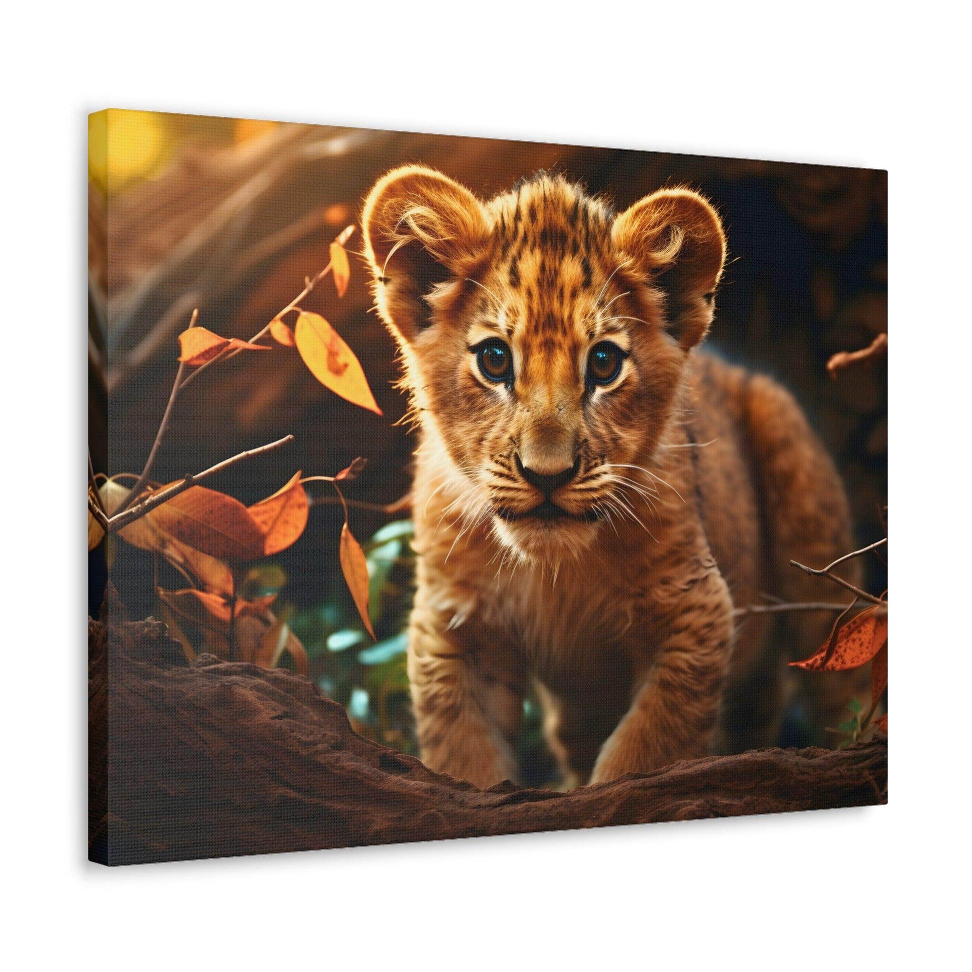 Baby Lion Cub Print Animal Nature Art Safari Nursery Canvas Gallery Wraps Baby Lion Print Large Canvas Art Animal Wall Art Lover Gift - Giftsmojo
