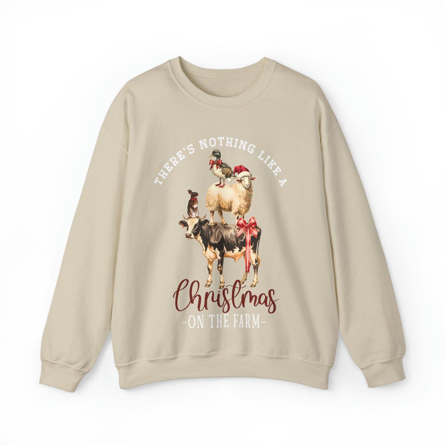 There's Nothing Like Christmas On The Farm Christmas Sweatshirt Farm Christmas Farm Sweatshirt Christmas Sweater Trendy Christmas Shirt Farmers - Giftsmojo