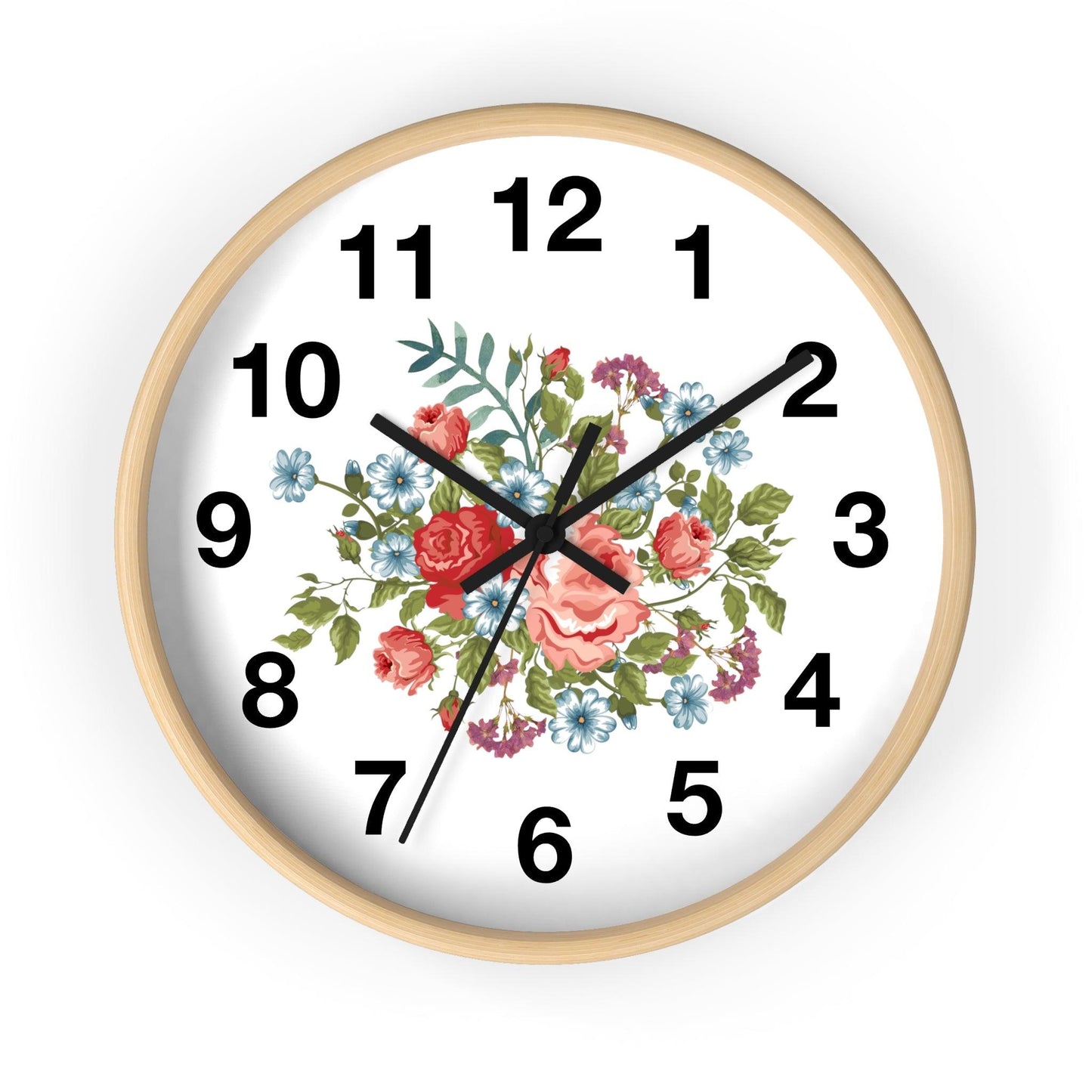Flower Wall Clock Floral Wall Clock Home Decor Gift House Warming Gift- New Home Gift Mom Gift Farmhouse Clocks For Wall Living Room Bedroom