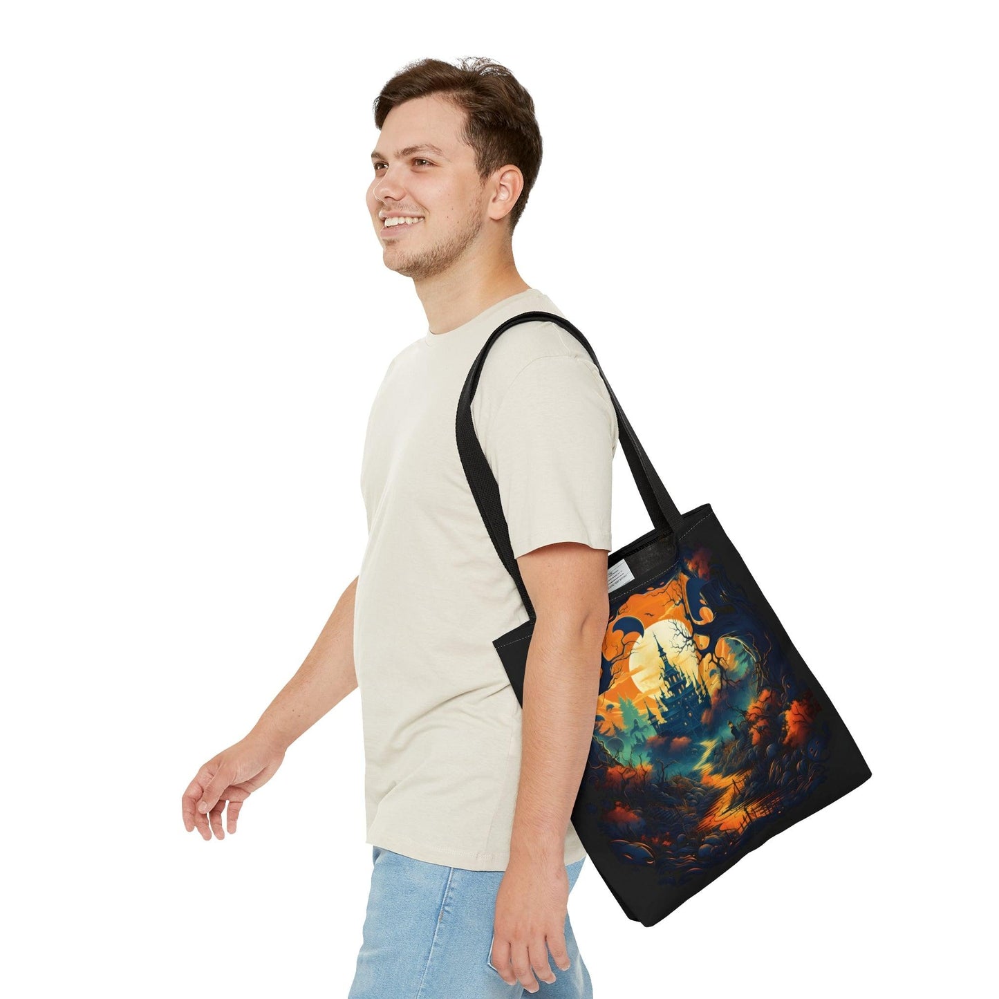 Happy Halloween Bag Trick or Treat Bag Love Fall Pumpkin Tote Bag Cute Market Bag - Aesthetic Bag, Fall Tote Bag, Mom Bag Canvas Bag