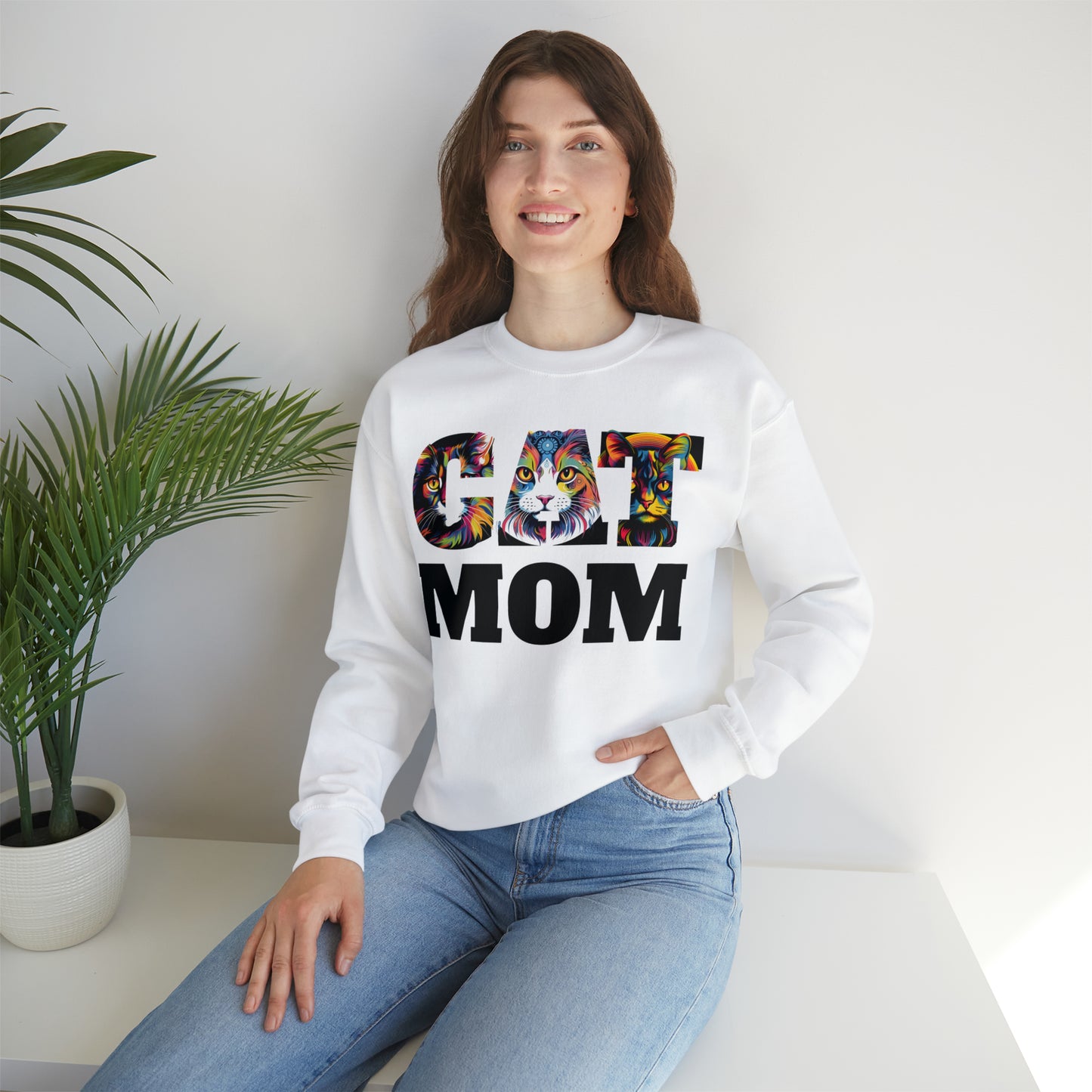 Cat Mom Sweatshirt Cat Sweatshirt Cat Crewneck Sweatshirt Cat Mom Gift Cat Lover Gift Cat Mama Shirt Cat Lover Sweater Animal Lover Gift