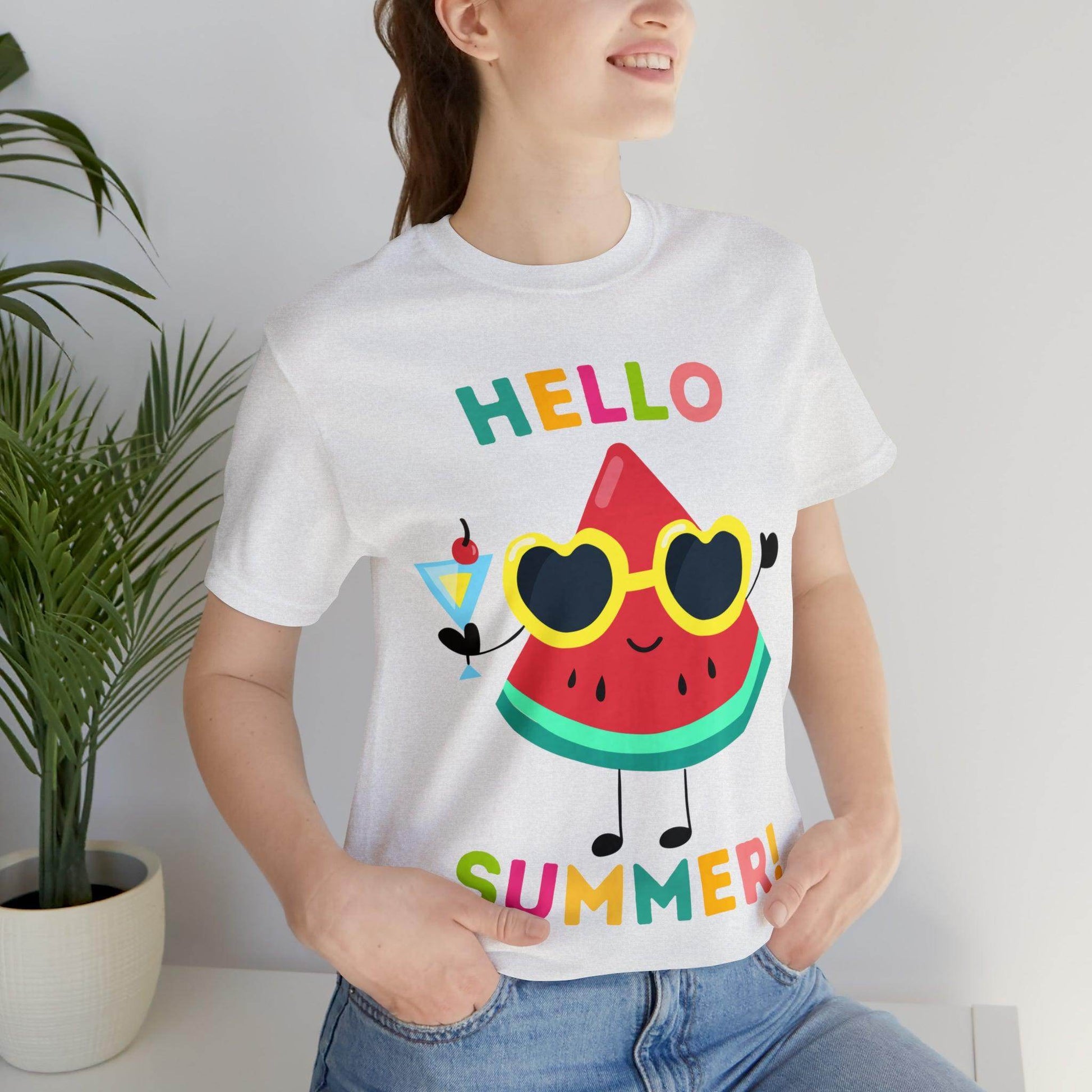 Hello Summer Shirt, Funny Summer Casual Top Tee,Unisex Summer Tshirt Ladies - Giftsmojo