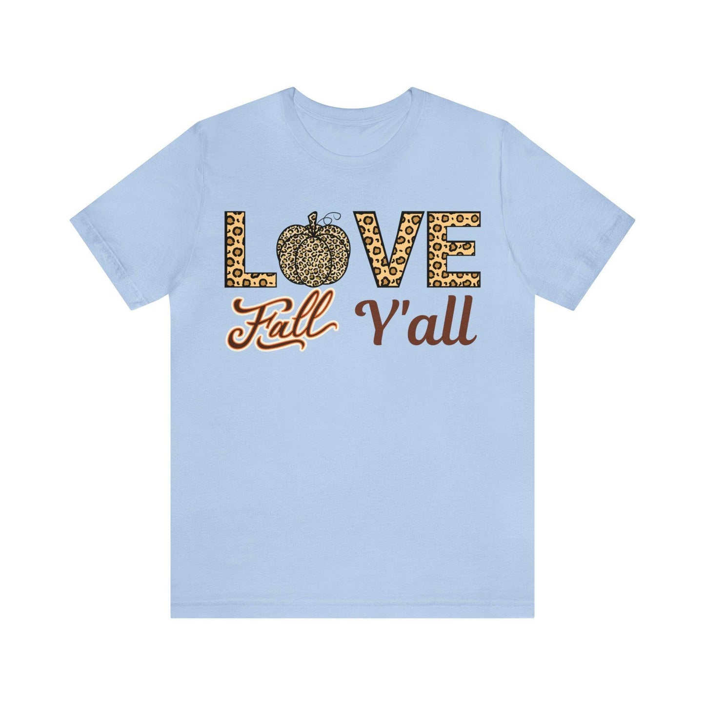 Leopard Print Love Fall Y'all Shirt, Pumpkin Shirt, Fall Shirt for Fall Lovers, Fall Gift - Giftsmojo