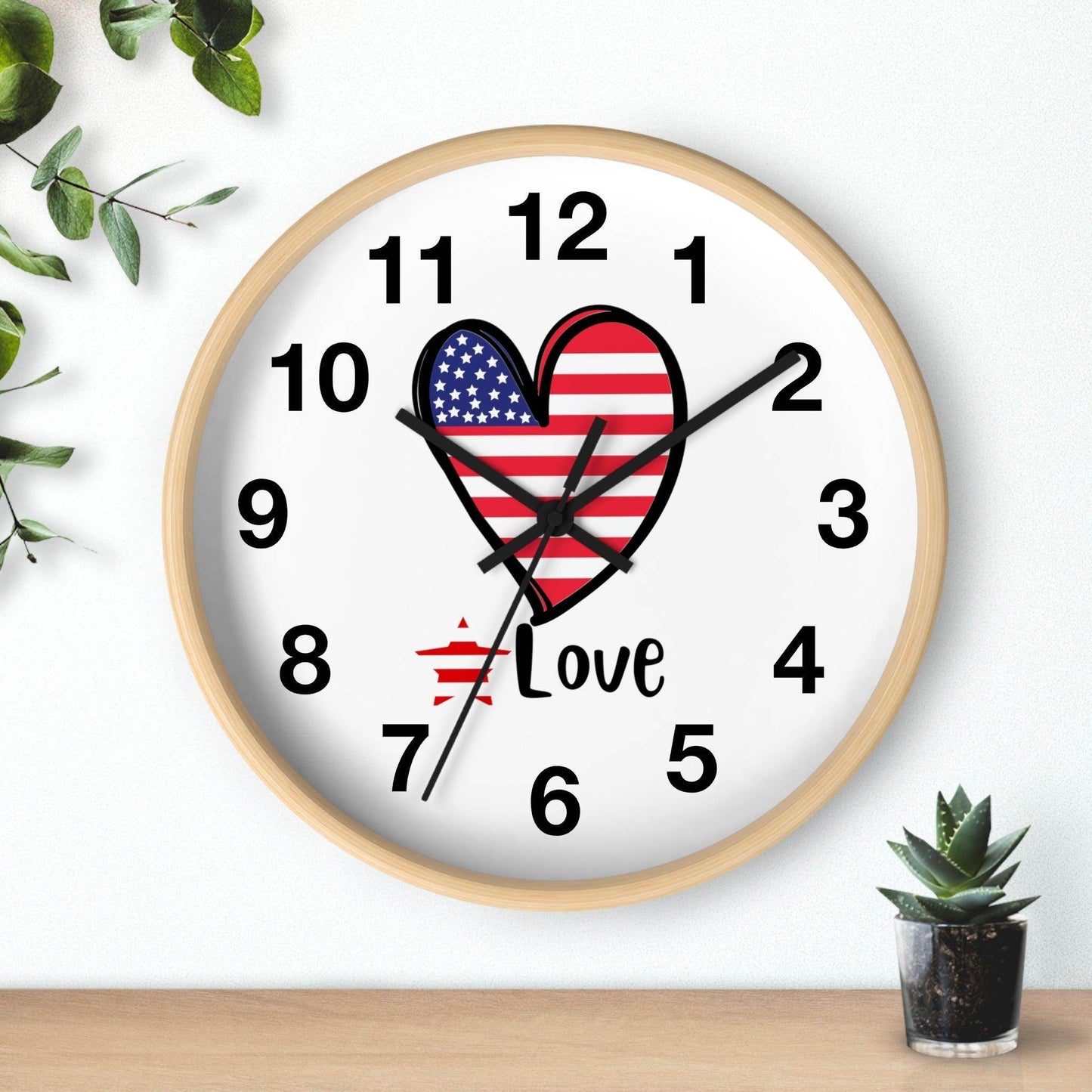 USA Flag Wall Clock, Home Decor gift, House Warming Gift, New Home Gift, Patriotic Gift for Americans Office Clock School Clock Home Clock - Giftsmojo