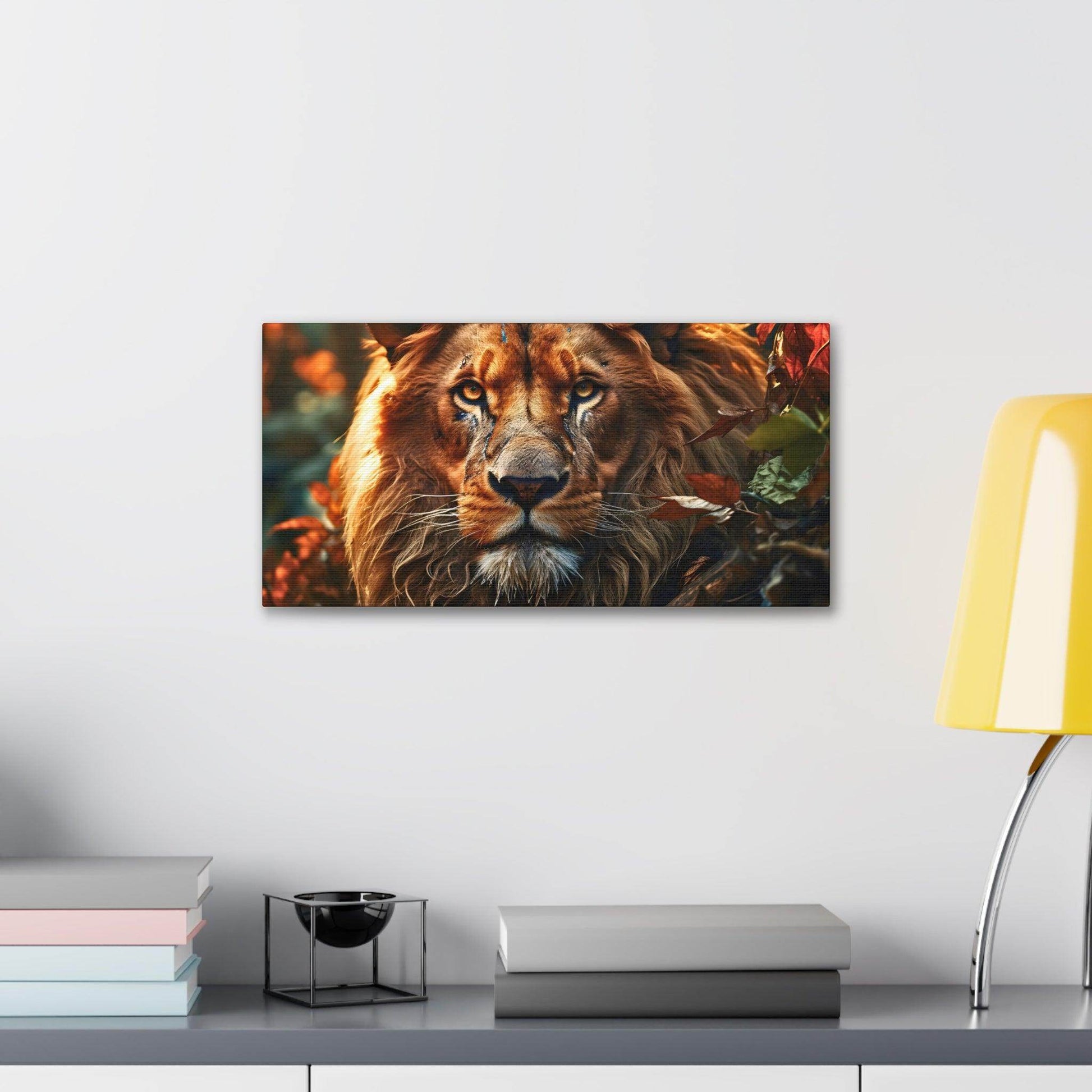 Lion In Nature Art Canvas Gallery Wraps Lion Print Large Canvas Art Animal Wall Art minimalist Wall Art Lover Gift - Giftsmojo