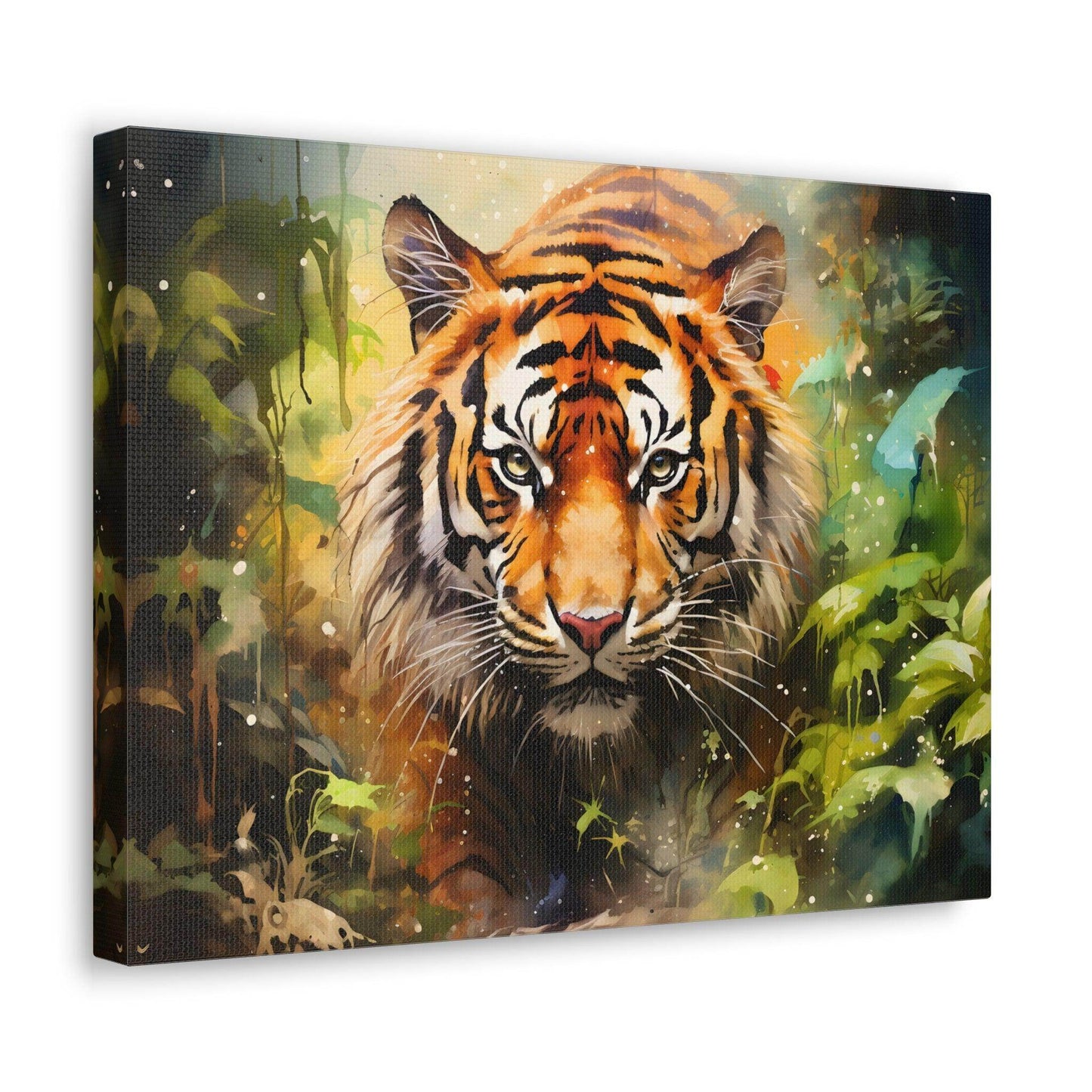 Watercolor Tiger In Nature Art Canvas Gallery Wraps Tiger Print Large Canvas Art Animal Wall Art minimalist Wall Art Lover Gift - Giftsmojo
