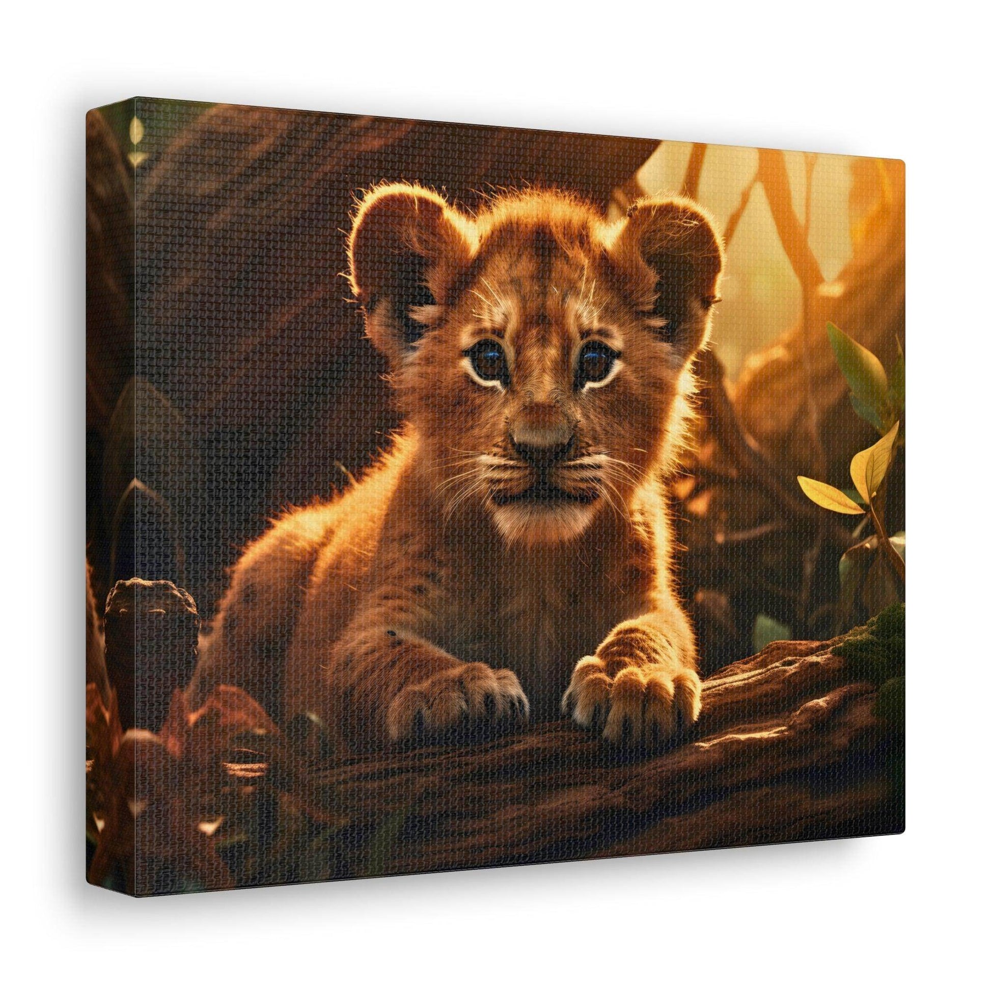 Baby Lion Cub Print Animal Nature Art Safari Nursery Canvas Gallery Wraps Baby Lion Print Large Canvas Art Animal Wall Art Lover Gift - Giftsmojo
