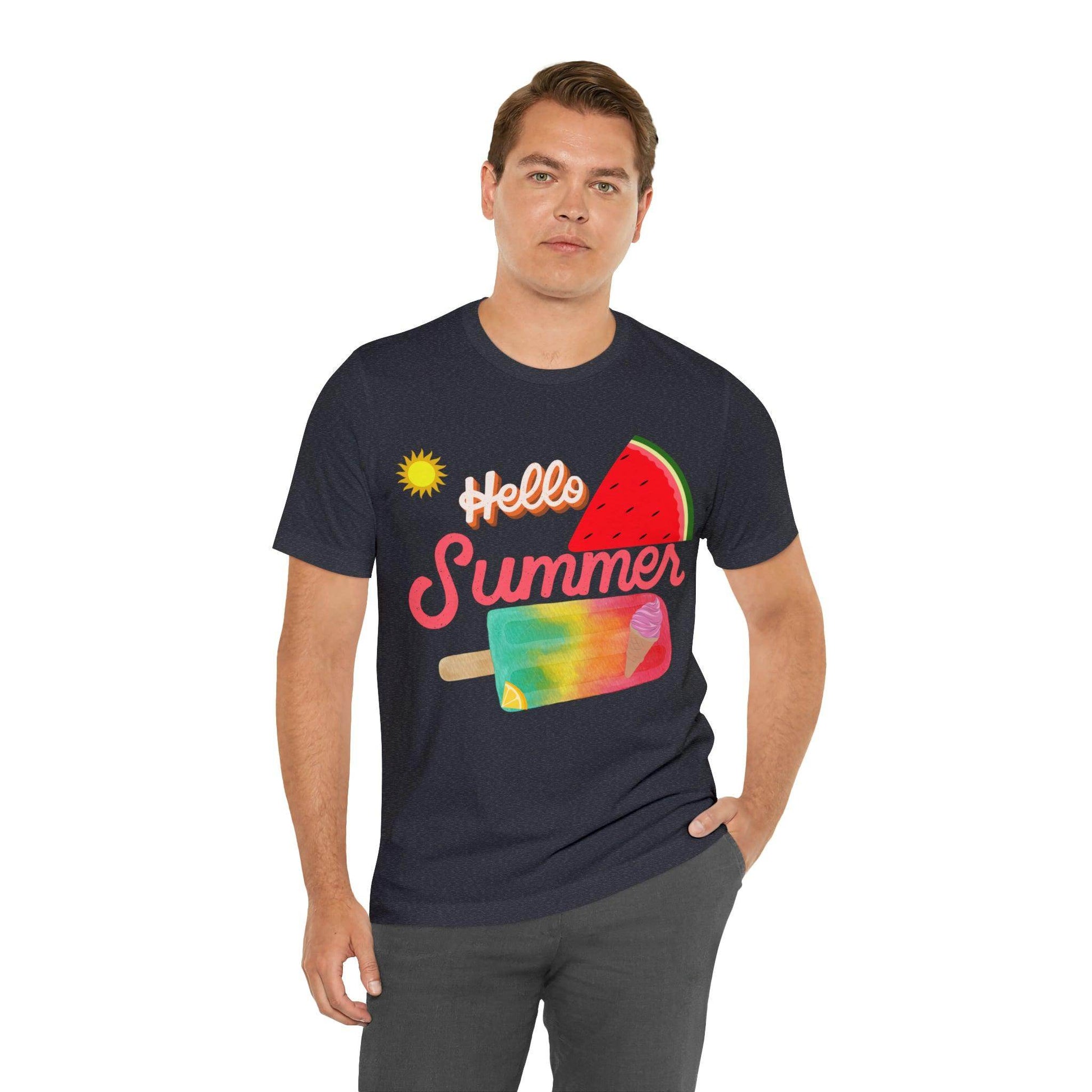 Hello Summer Shirt, Hello Summer, Summer shirts for women and men, Funny Shirt, Summer Vibes, Trendy Fashion, Summertime Fun - Giftsmojo