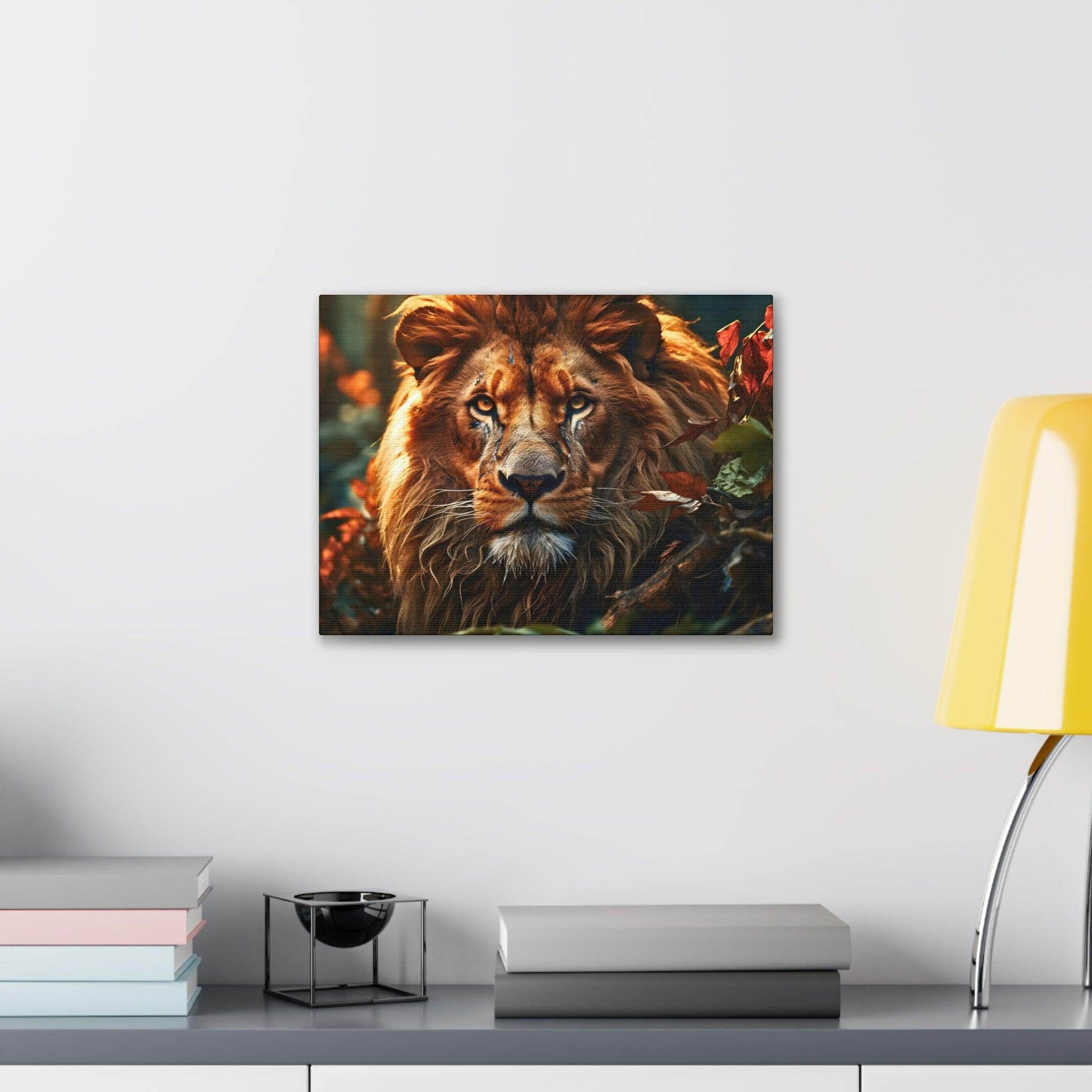 Lion In Nature Art Canvas Gallery Wraps Lion Print Large Canvas Art Animal Wall Art minimalist Wall Art Lover Gift - Giftsmojo